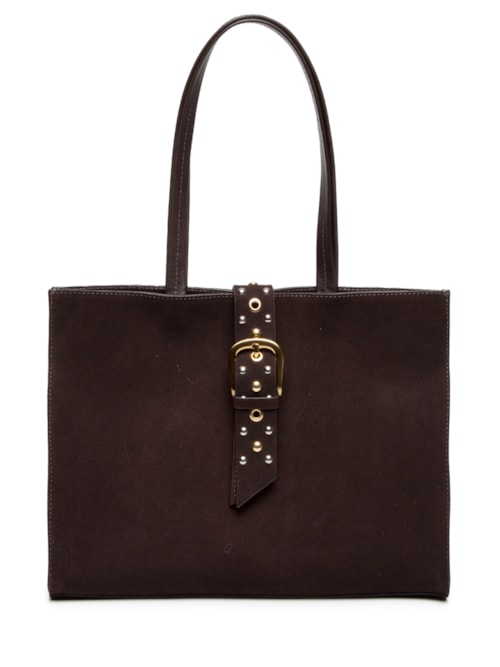 Bolsa Feminina Tote Thaila Grande Camurça – Marrom
