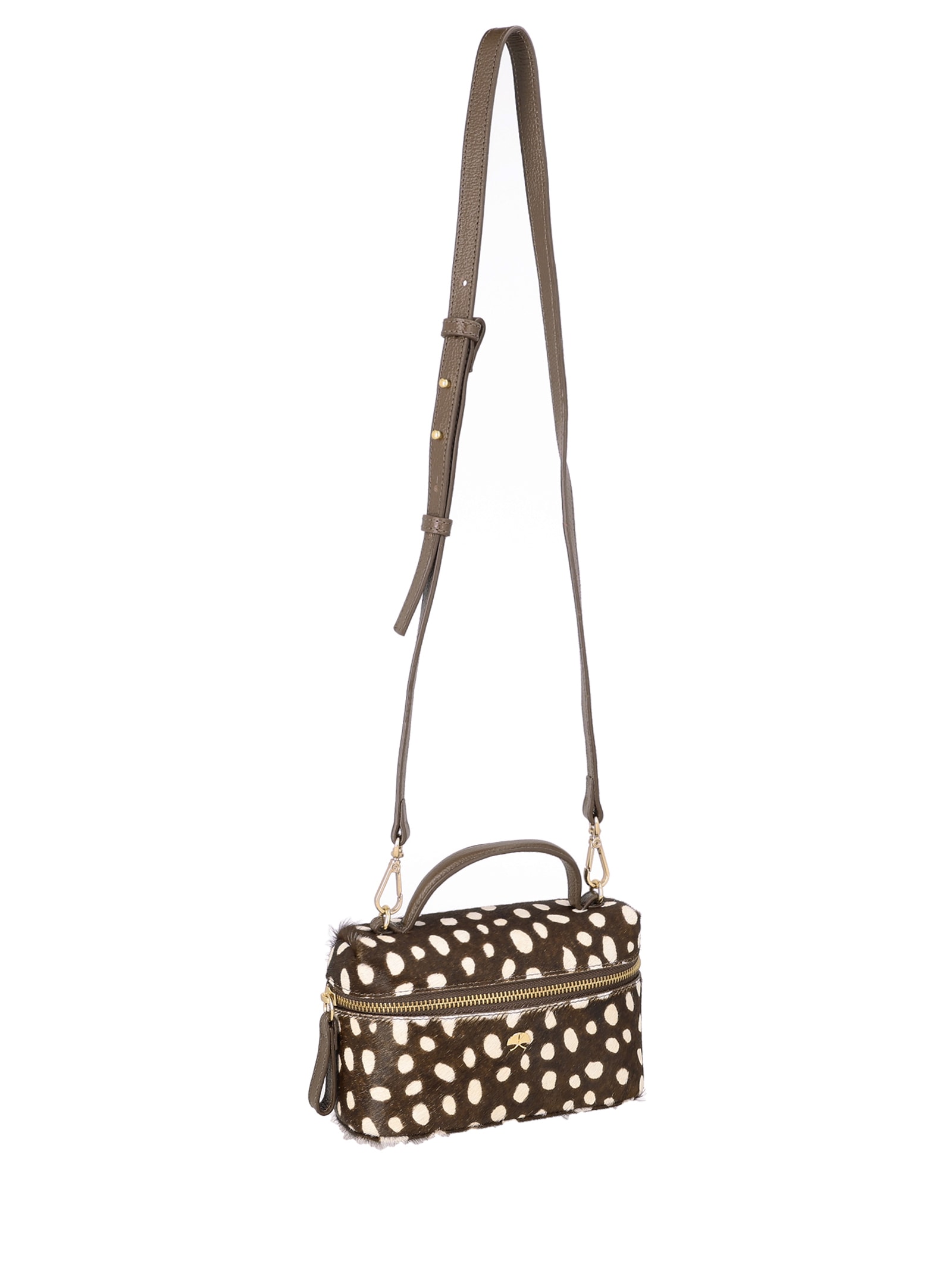 Bolsa Feminina Vanity Pequena Animal Print Marrom Luiza Barcelos