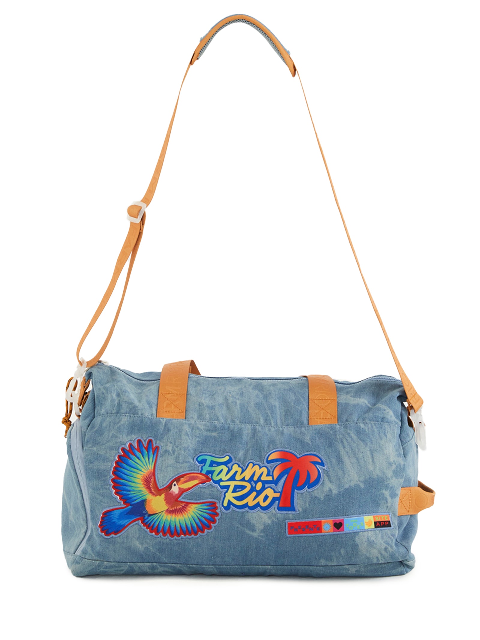 Bolsa Feminina Viva Patch Rio Jeans Azul Farm Etc