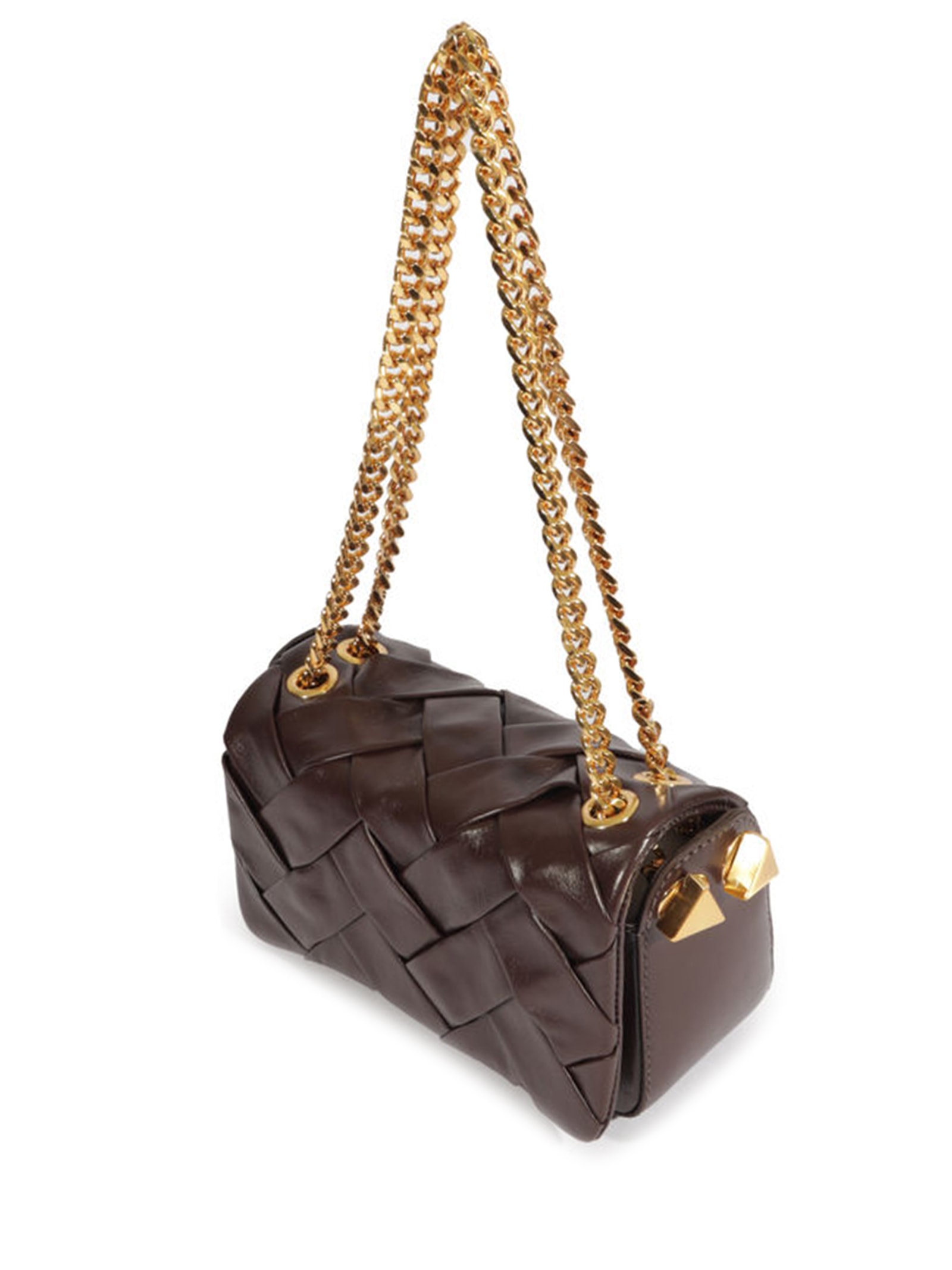 Bolsa Feminina Weave Couro Marrom Schutz