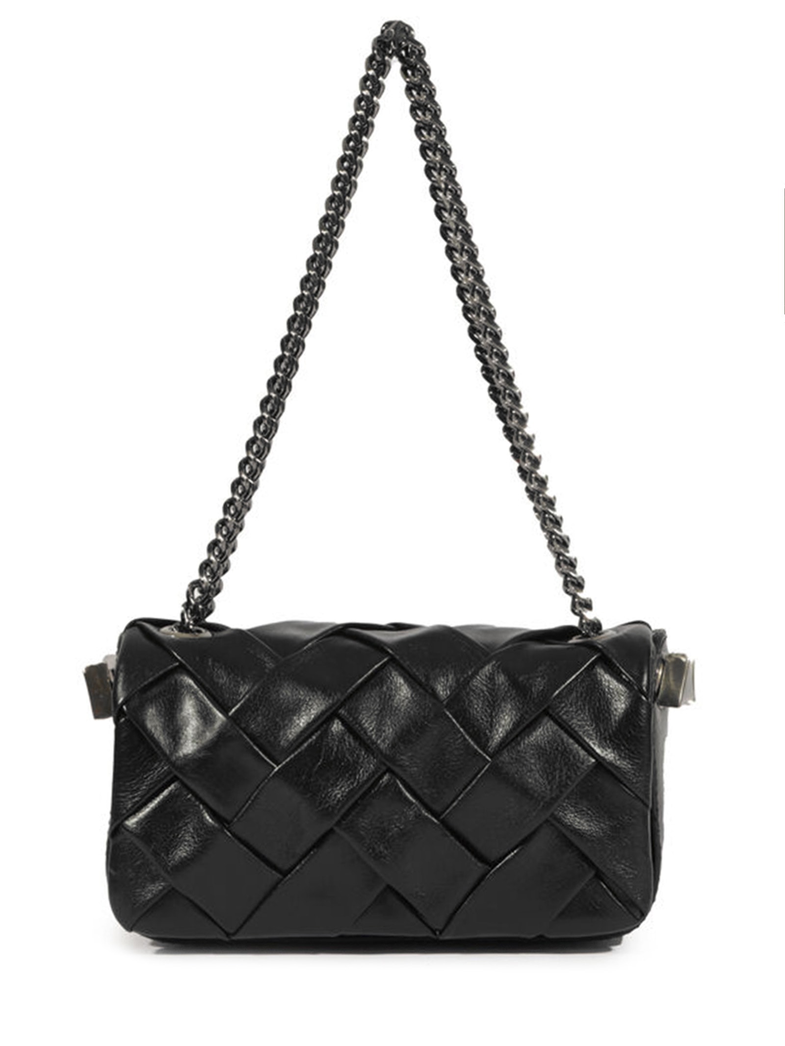 Bolsa Feminina Weave Couro Preto Schutz