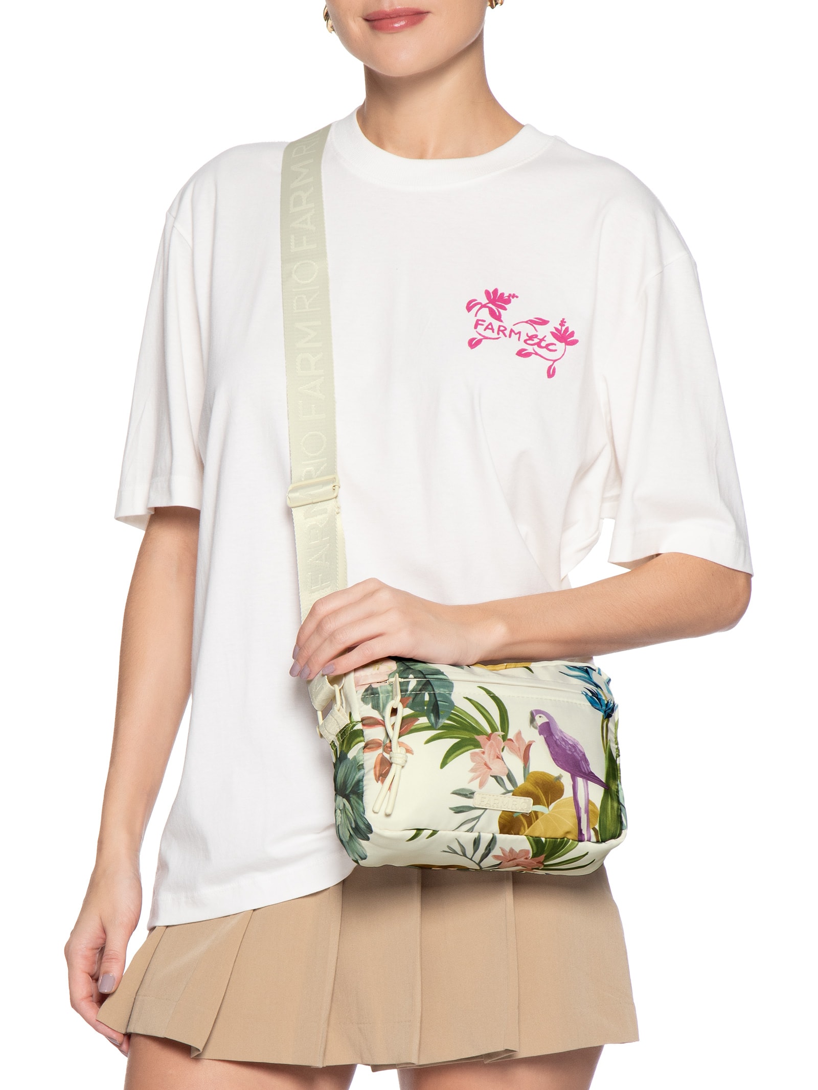 Bolsa Feminina Ziriguidum Midnight Macaw Branco Farm Etc