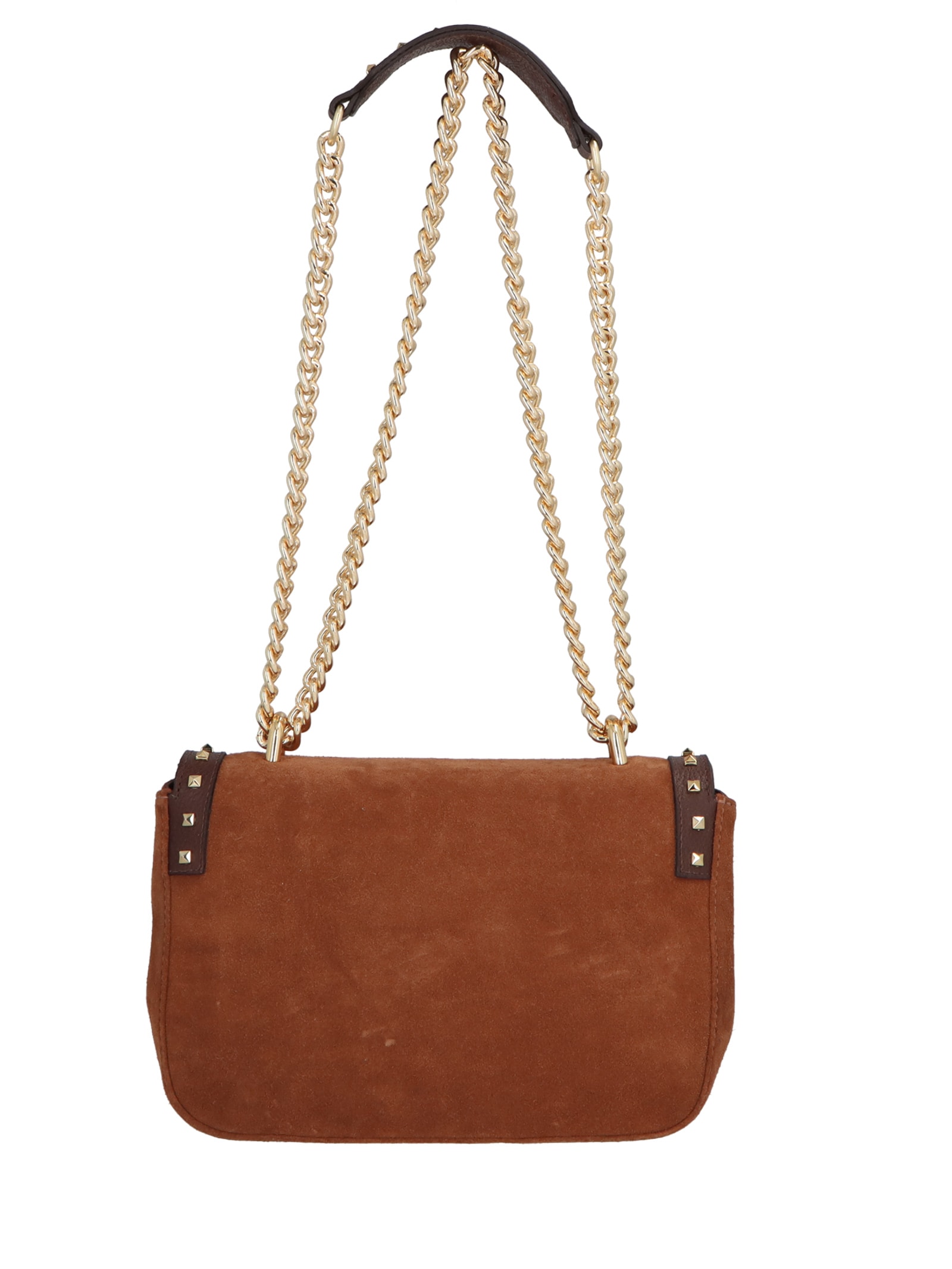 Bolsa Femininha Média Couro Alça Corrente Marrom Luiza Barcelos