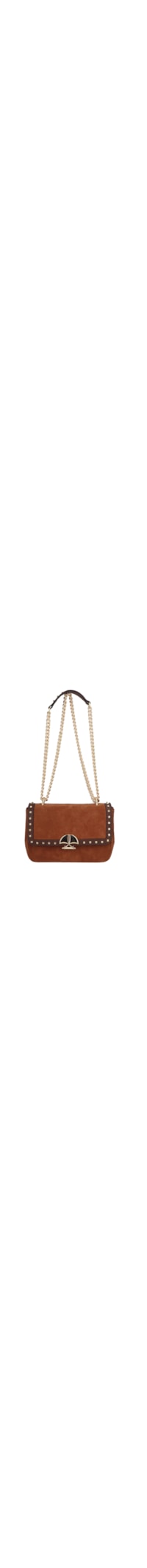 Bolsa Femininha Média Couro Alça Corrente - Marrom