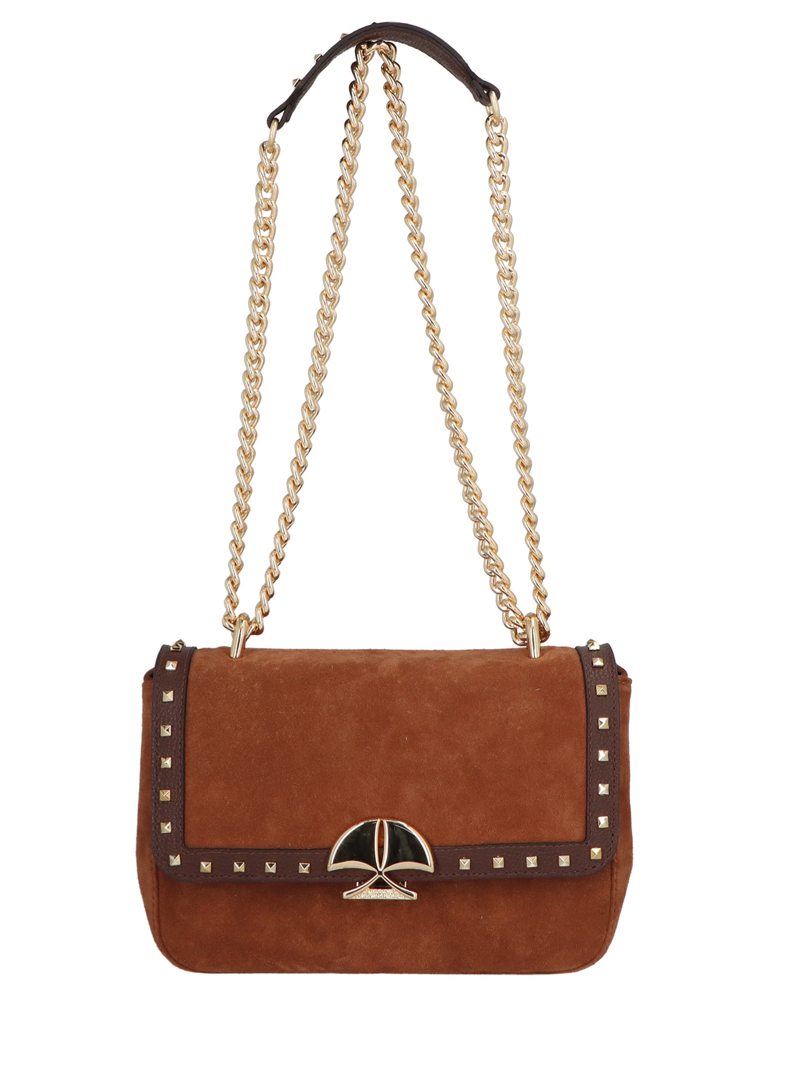 Bolsa Femininha Média Couro Alça Corrente Marrom Luiza Barcelos