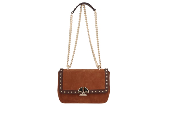 Bolsa Femininha Média Couro Alça Corrente - Marrom