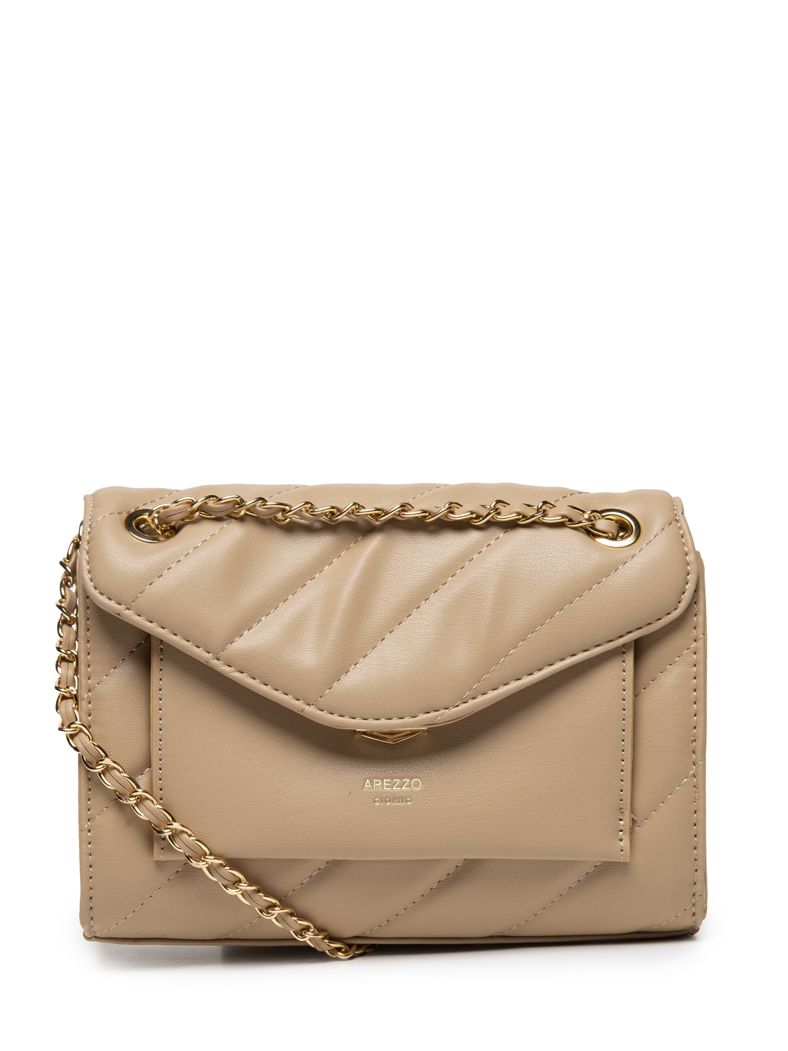 Bolsa Feminino Pequena Eco Calf Light Mocca Bege Arezzo