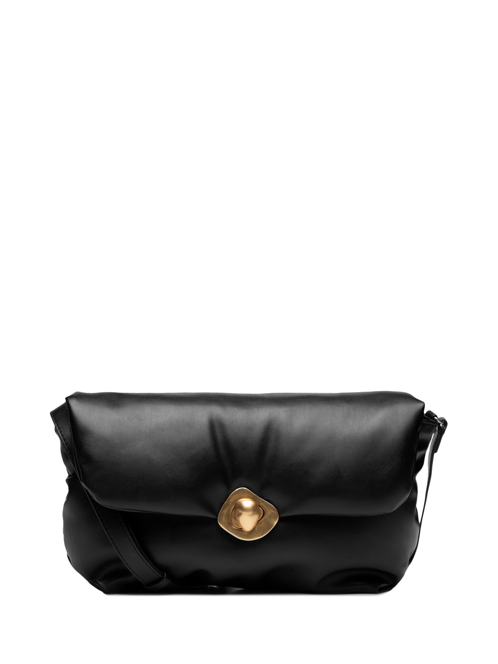 Bolsa Feminino Shoulder Com Abridor Orgânico Preto Lança Perfume