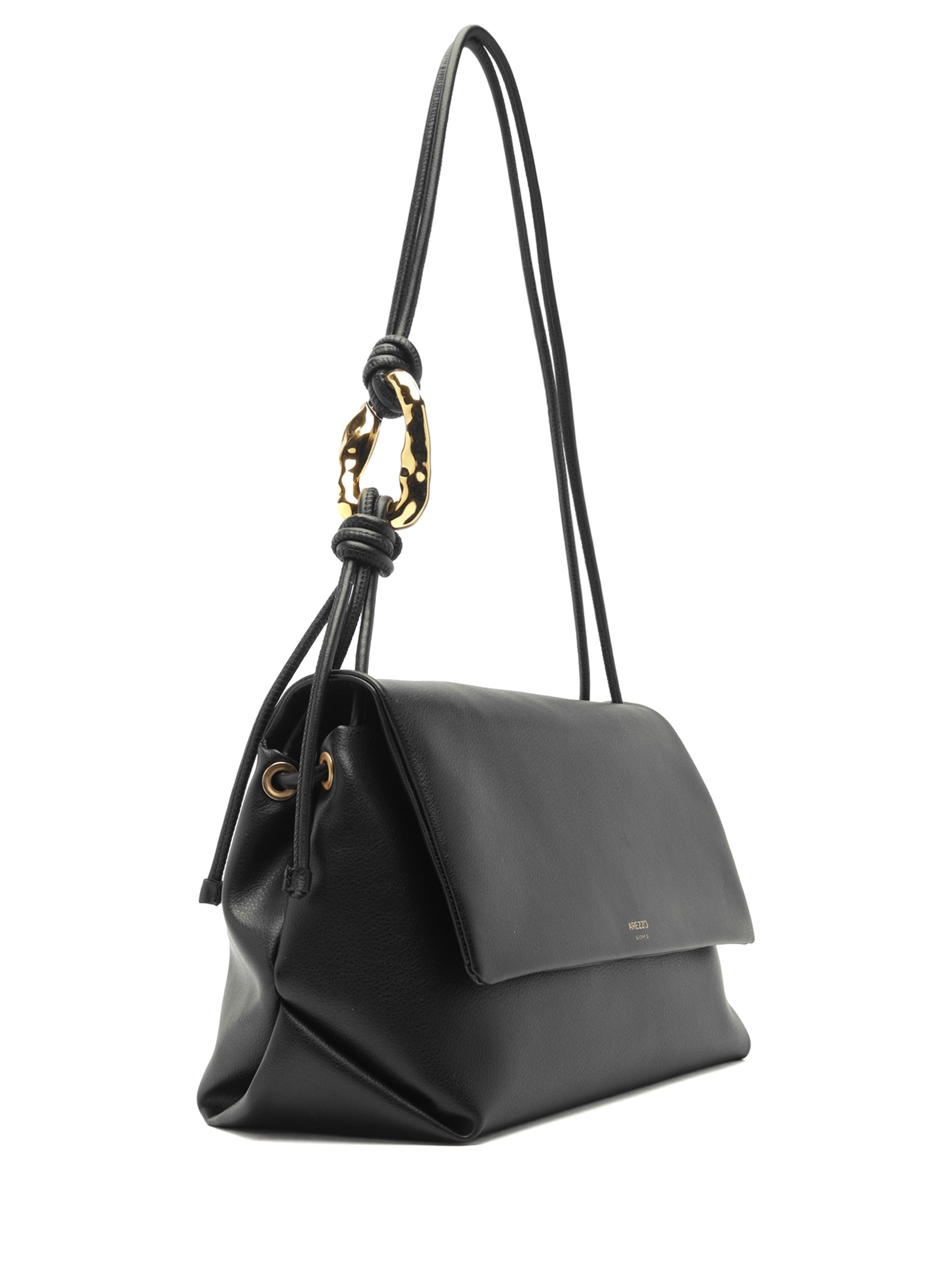 Bolsa Feminino Shoulder Grande Metal Orgânico Preto Arezzo