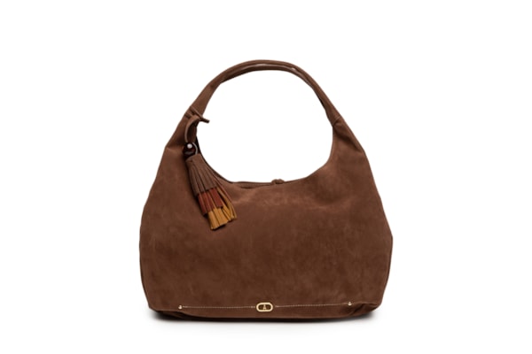 Bolsa Hobo Feminina  Grande Tassel Esfera - Marrom