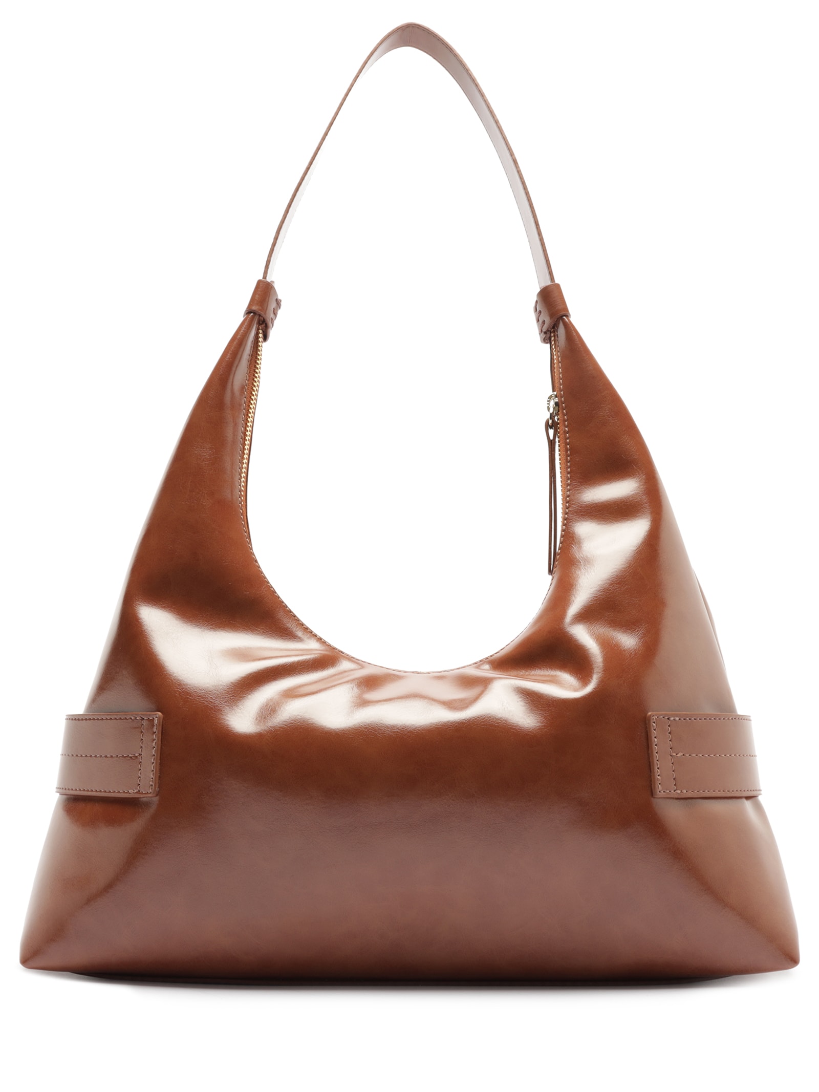 Bolsa Hobo Grande Tiras Fivelas Marrom Arezzo