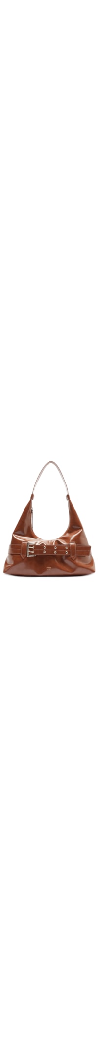 Bolsa Hobo Grande Tiras Fivelas - Marrom