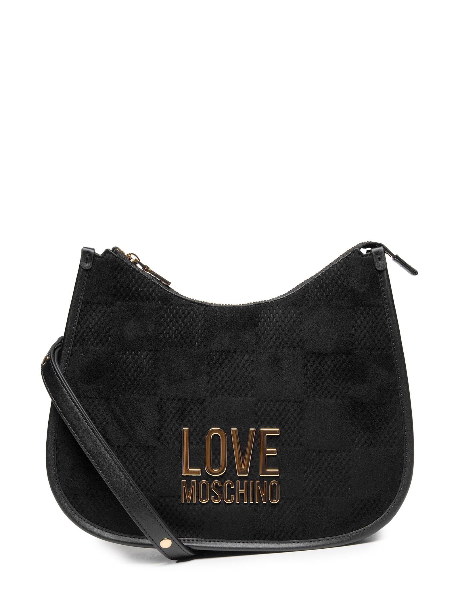 Bolsa Love Moschino em PU + Velour – Preto Love Moschino