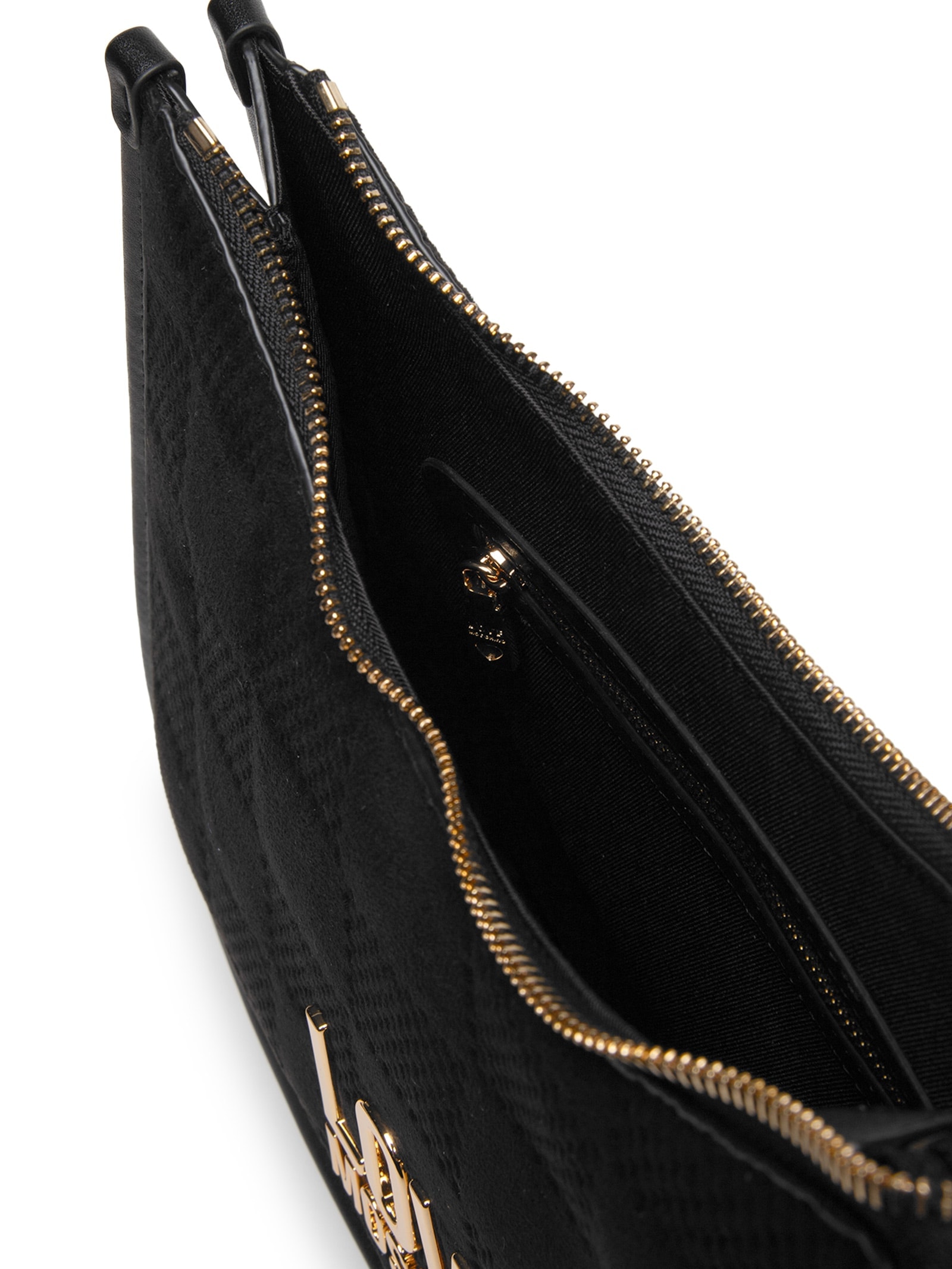 Bolsa Love Moschino em PU + Velour – Preto Love Moschino