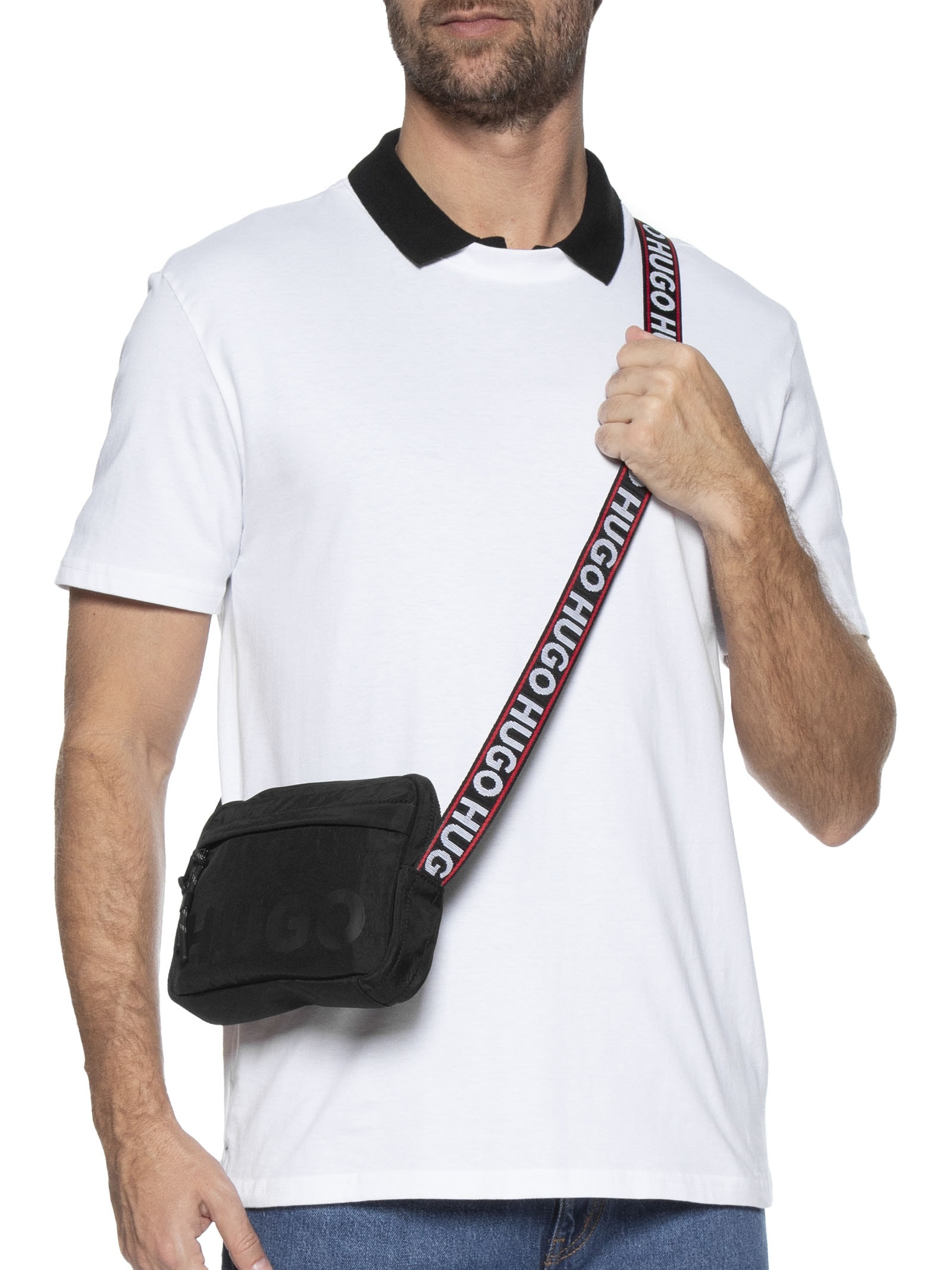 Bolsa Masculina Quentyn Crossbody Preto Hugo