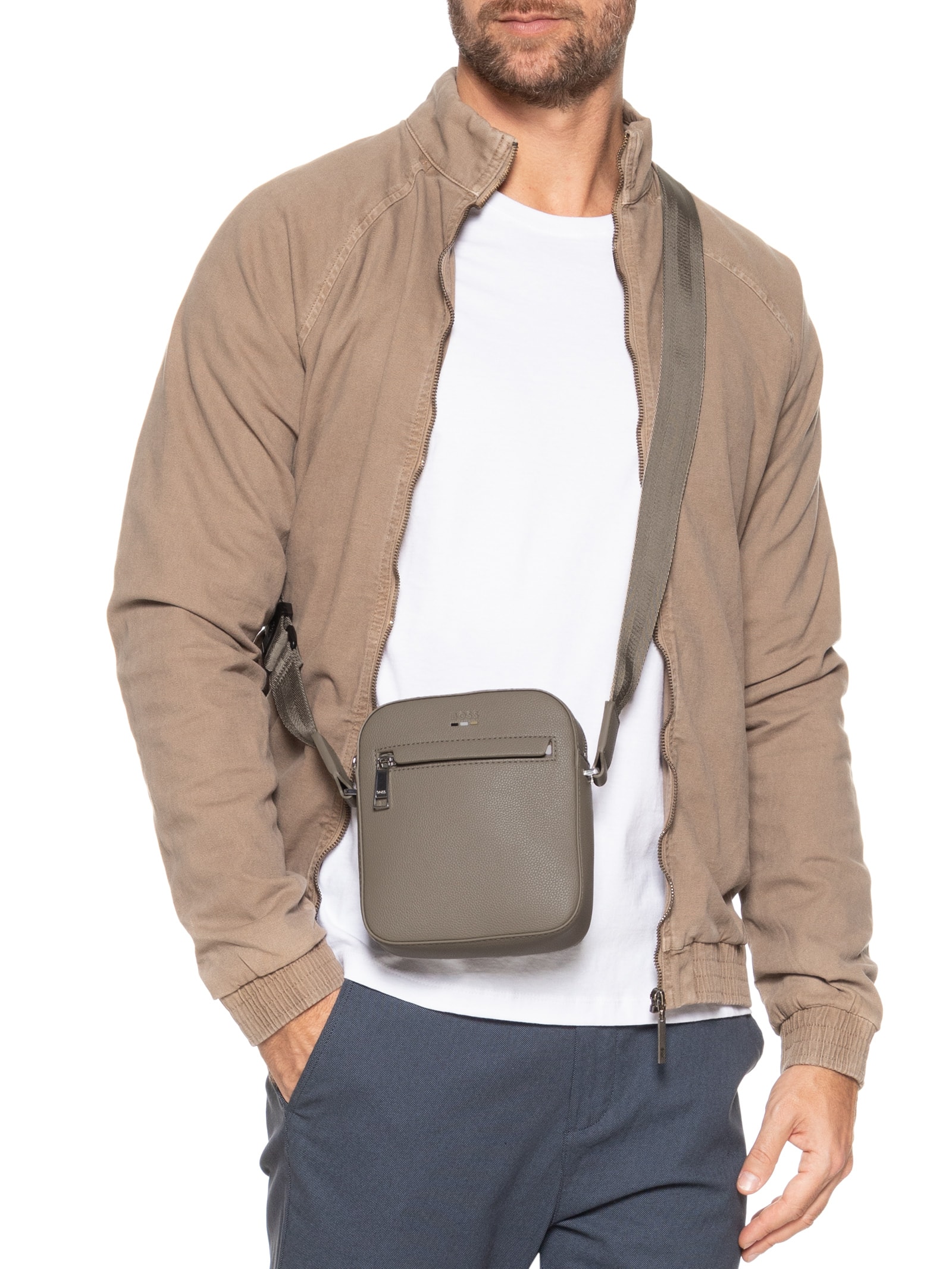 Boss - Bolsa Masculina Ray Ns Zip N - Verde