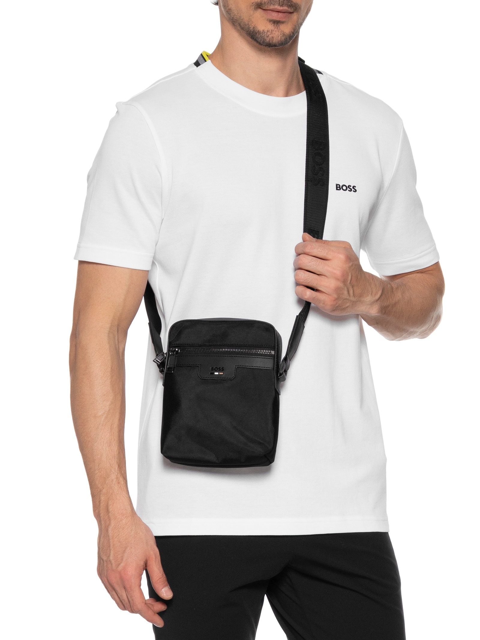 Bolsa Masculina Ray Zip Preto Boss