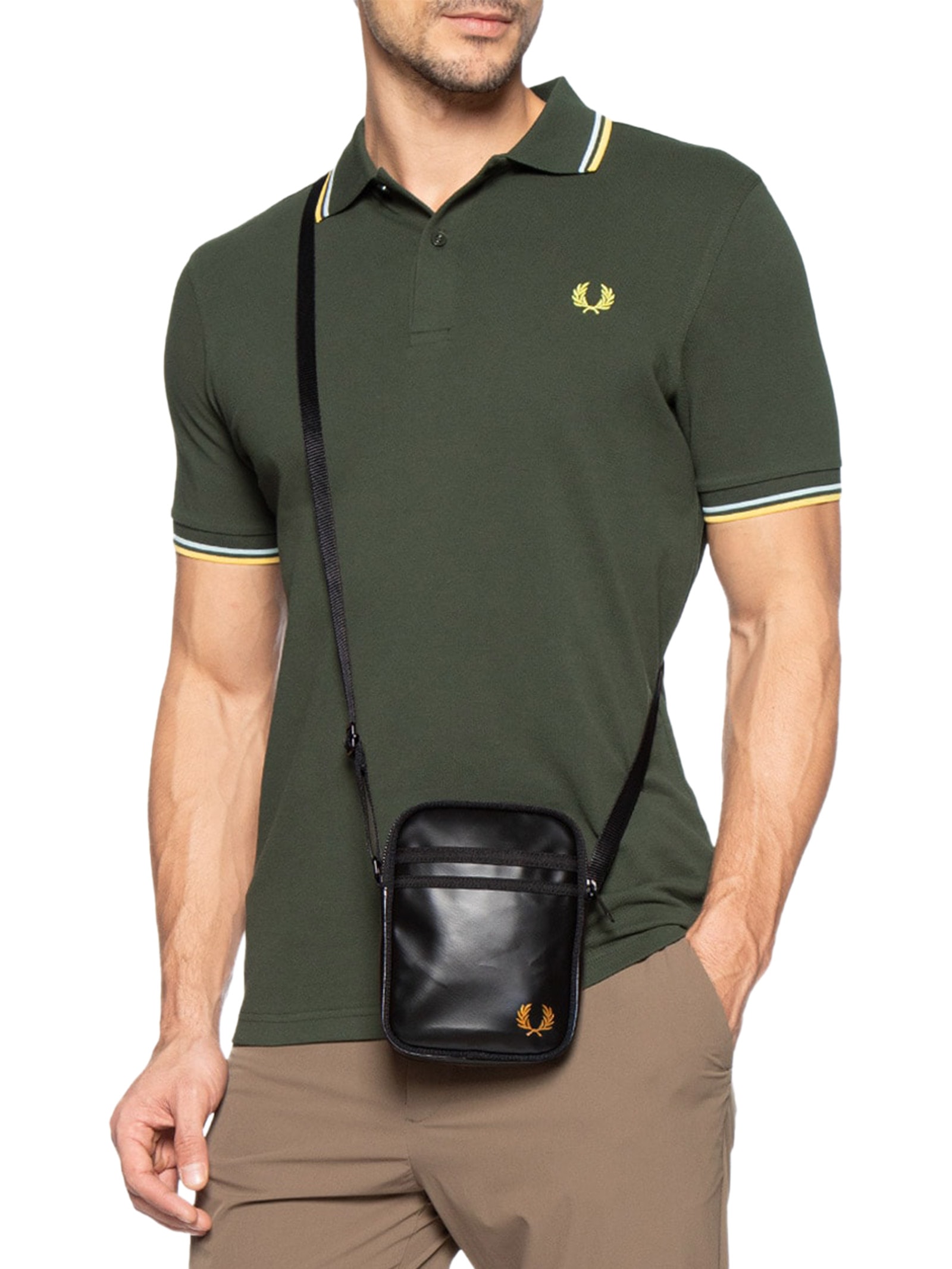Bolsa Masculina Tonal Classic Small Side Preto Fred Perry