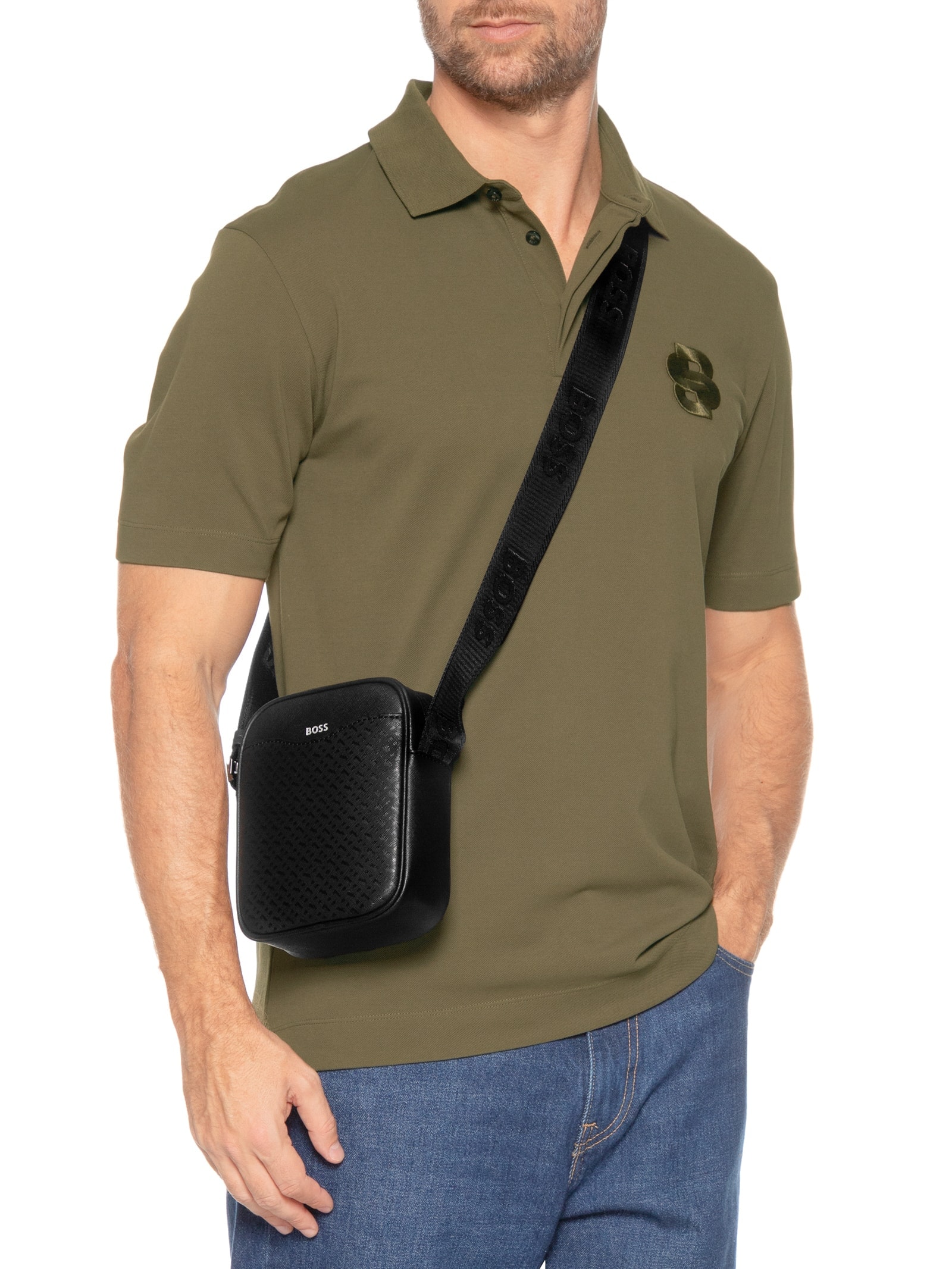 Boss - Bolsa Masculina Zair NS Zip - Preto