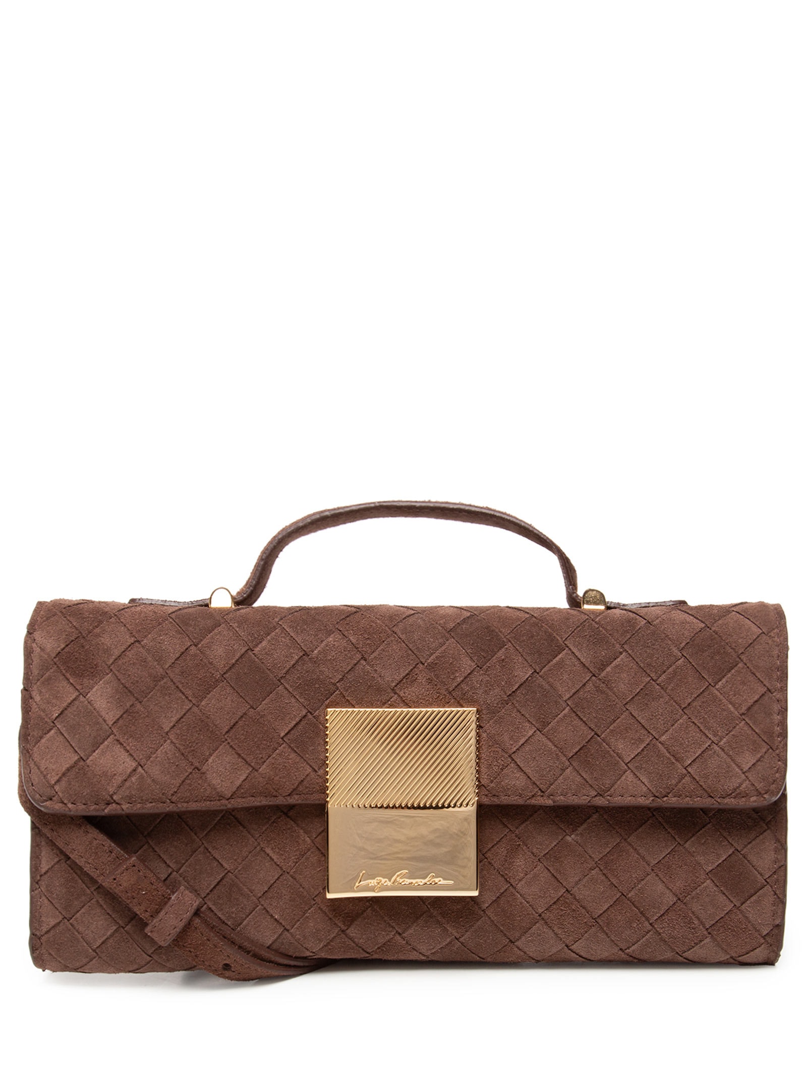 Bolsa Média Camurção Tressê Marrom Luiza Barcelos