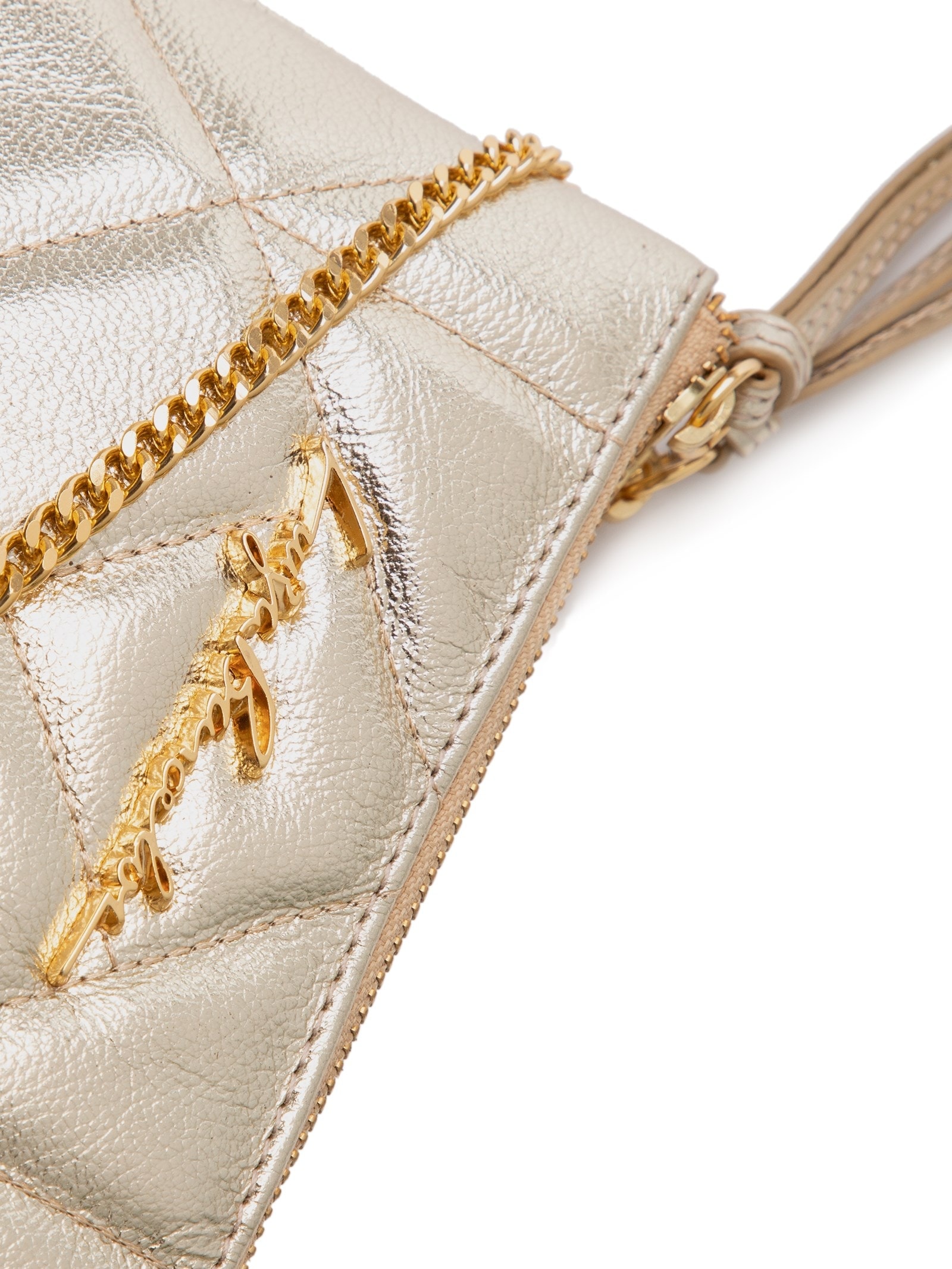 Bolsa Metal Leather Nude Dourado Luiza Barcelos