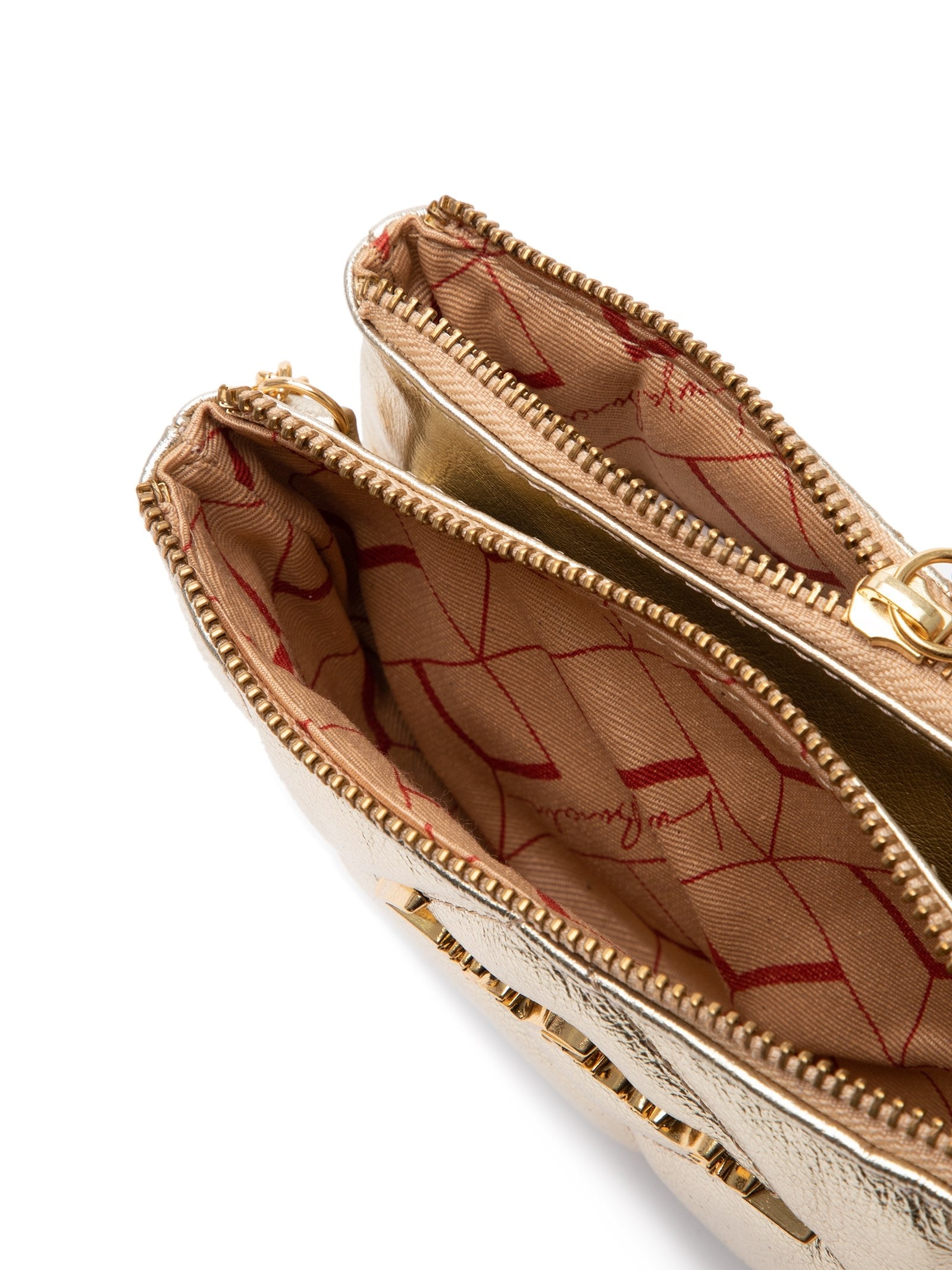 Bolsa Metal Leather Nude Dourado Luiza Barcelos