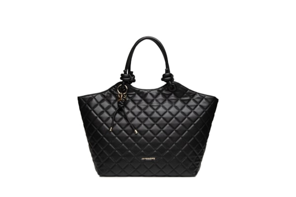 Bolsa Shopping Feminina Com Enfeite - Preto  material sintético