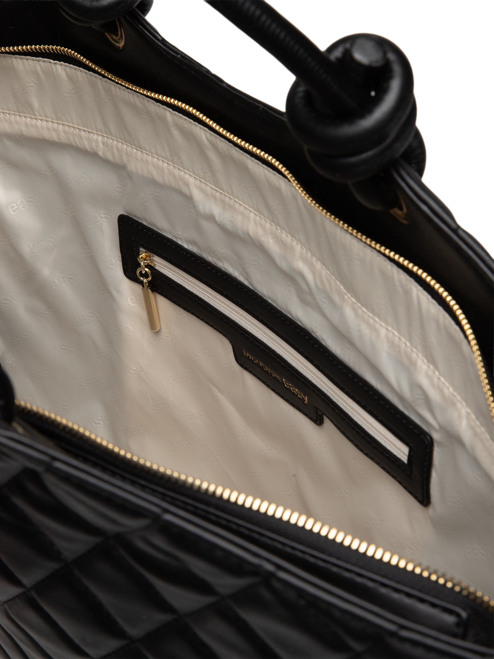 Bolsa Shopping Feminina Com Enfeite Preto  material sintético Lança Perfume