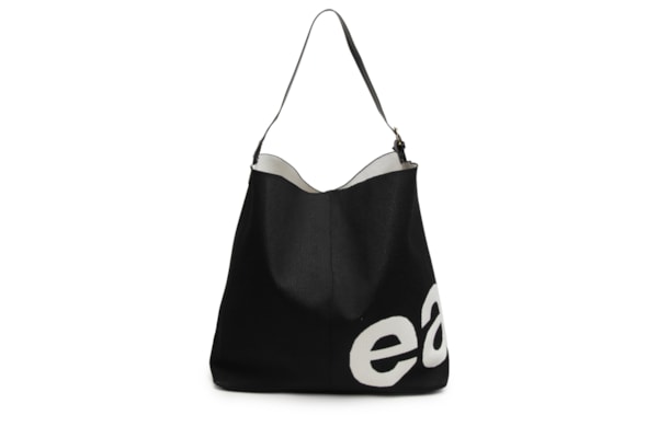 Bolsa Shopping Feminina Knit Easy Bicolor - Preto