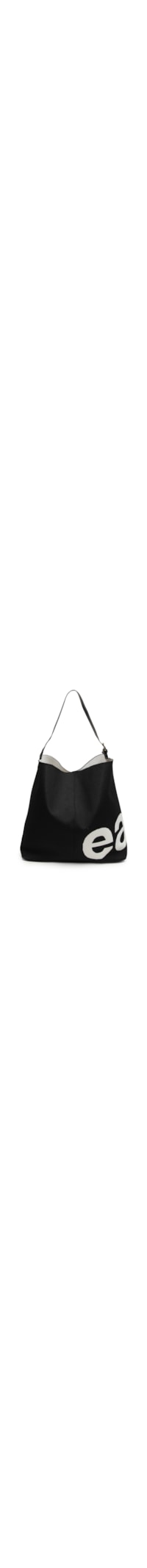 Bolsa Shopping Feminina Knit Easy Bicolor - Preto