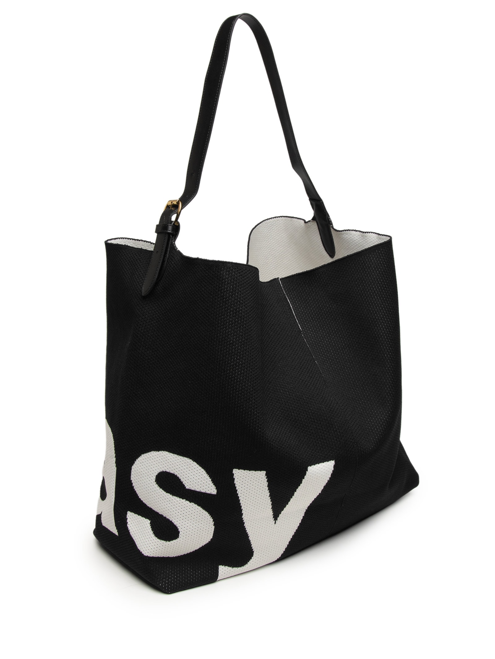 Bolsa Shopping Feminina Knit Easy Bicolor Preto Lança Perfume