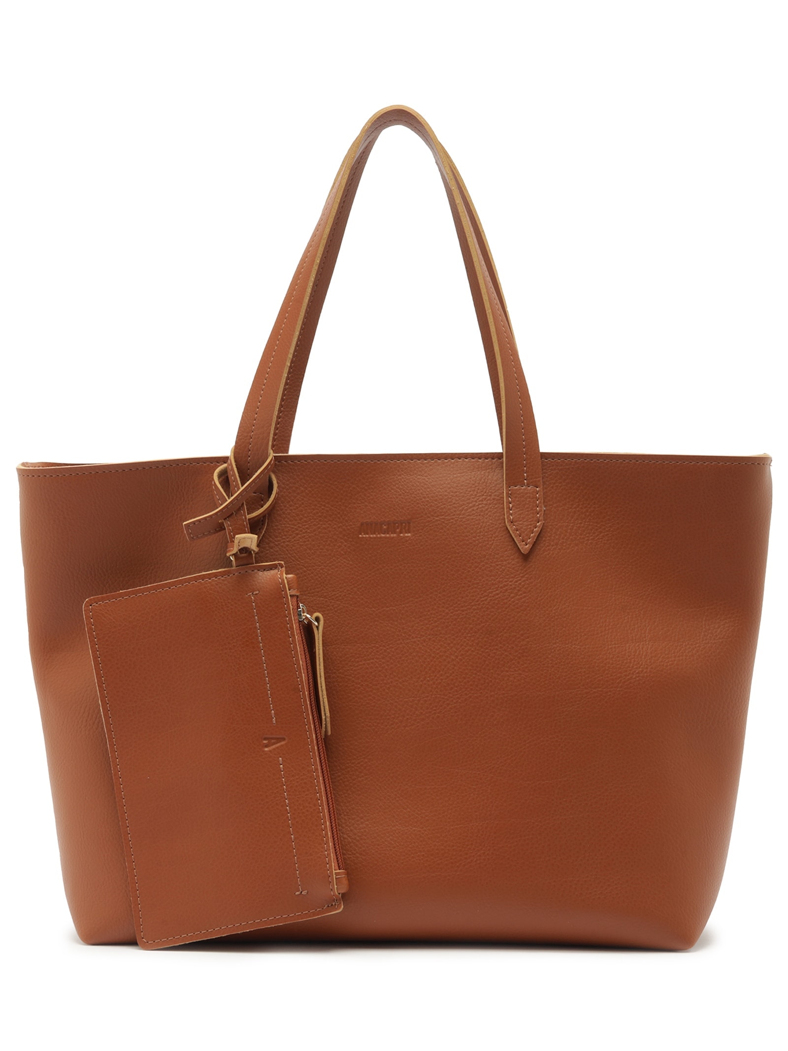 Bolsa Shopping Marrom Pouch Grande Marrom Anacapri