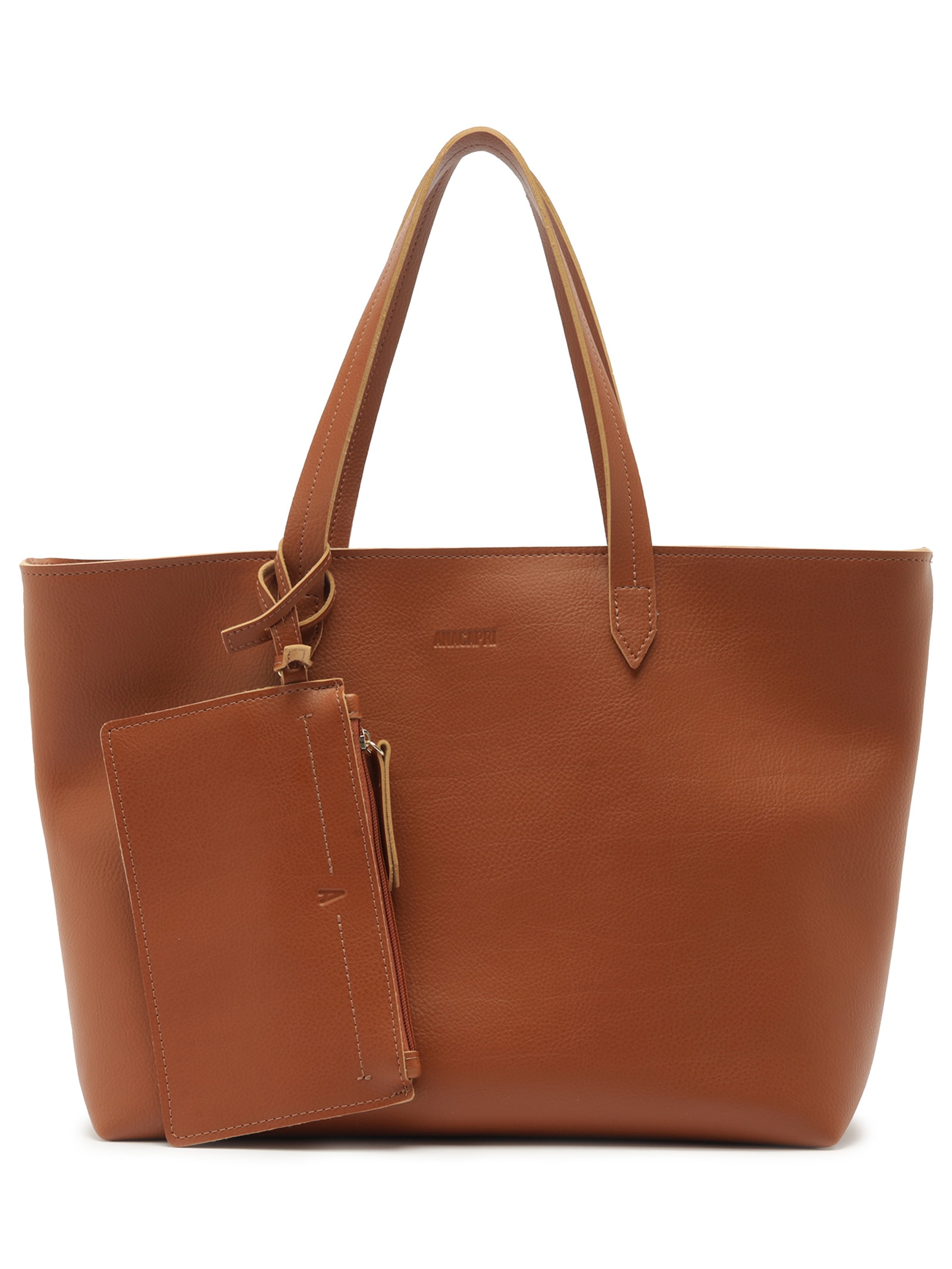 Bolsa Shopping Marrom Pouch Grande Marrom Anacapri