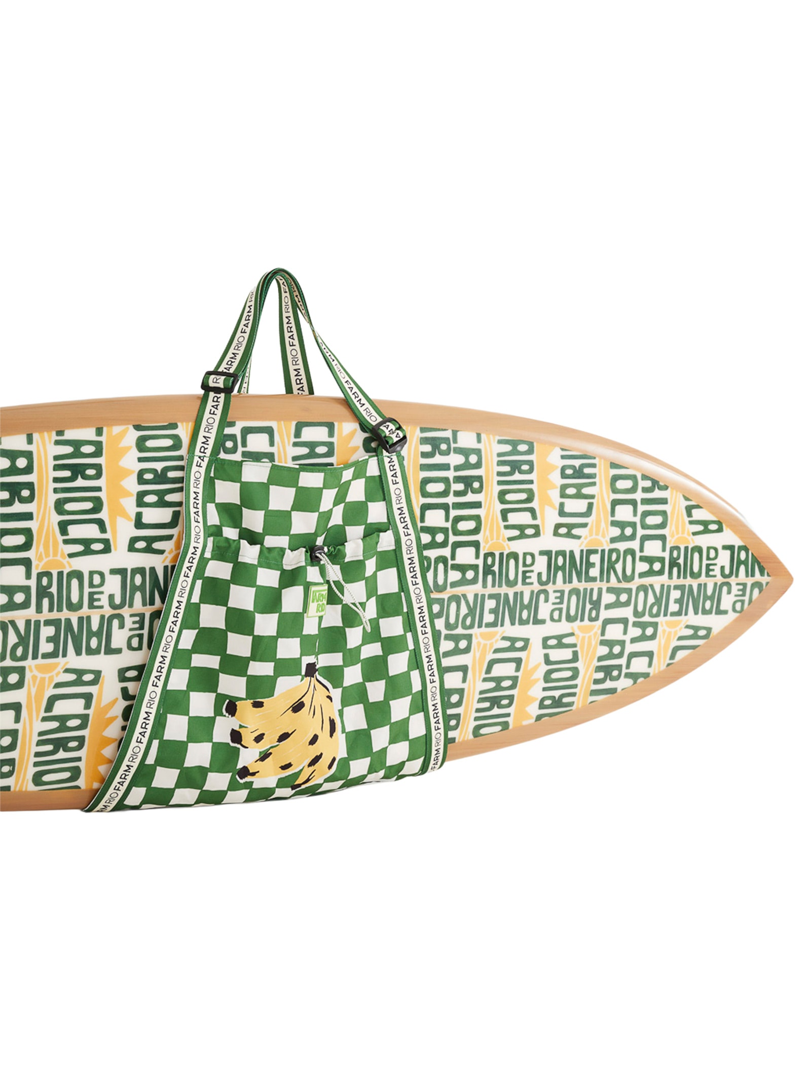 Farm Etc - Bolsa Sling Surf Quadriculado Sonho - Verde