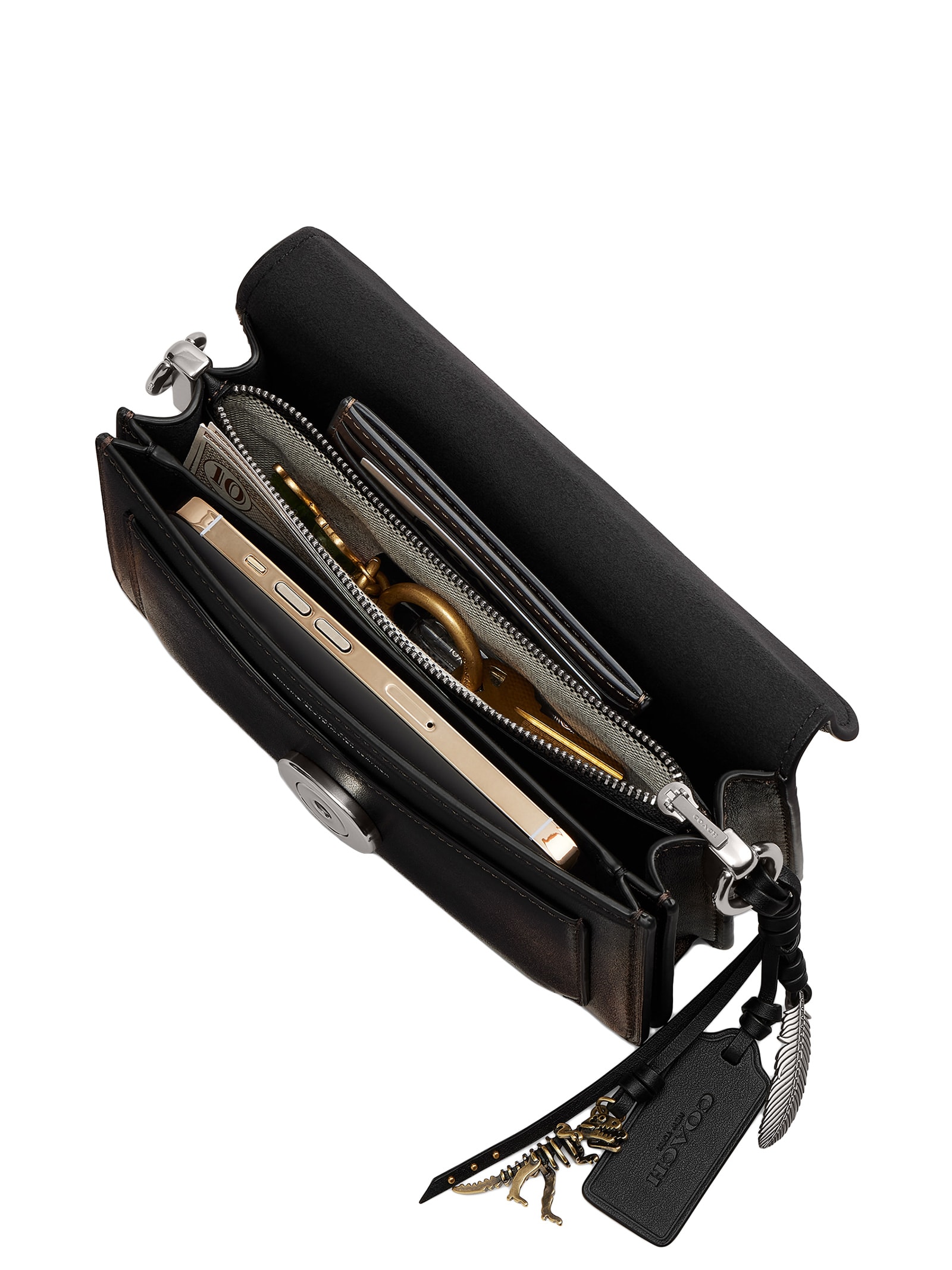 Bolsa Tabby Shoulder 20 Loved Leather Wi Feminina  Preto Coach