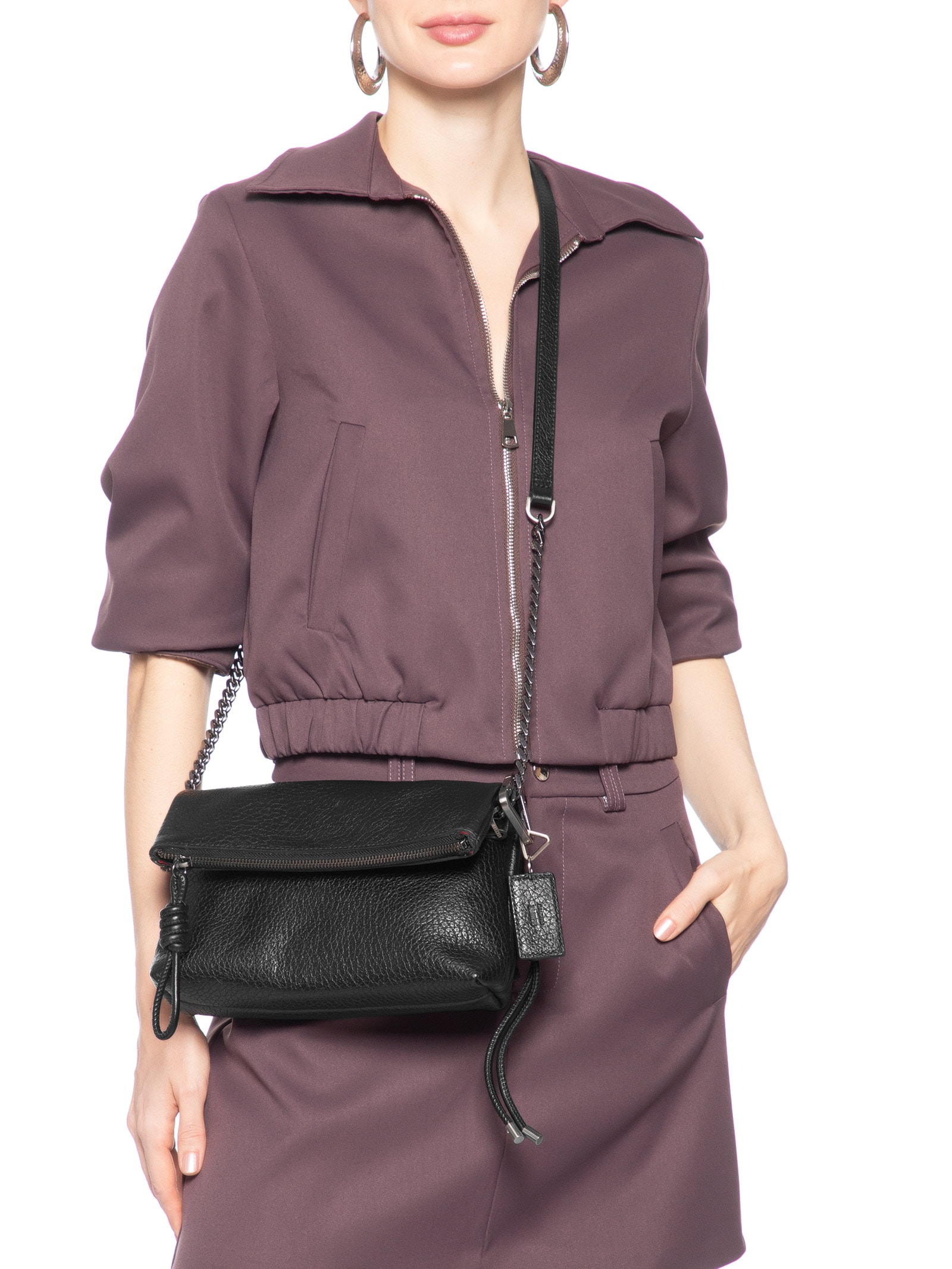 Bolsa Tiracolo Crossbody Elliot Pequena Couro Preto Schutz