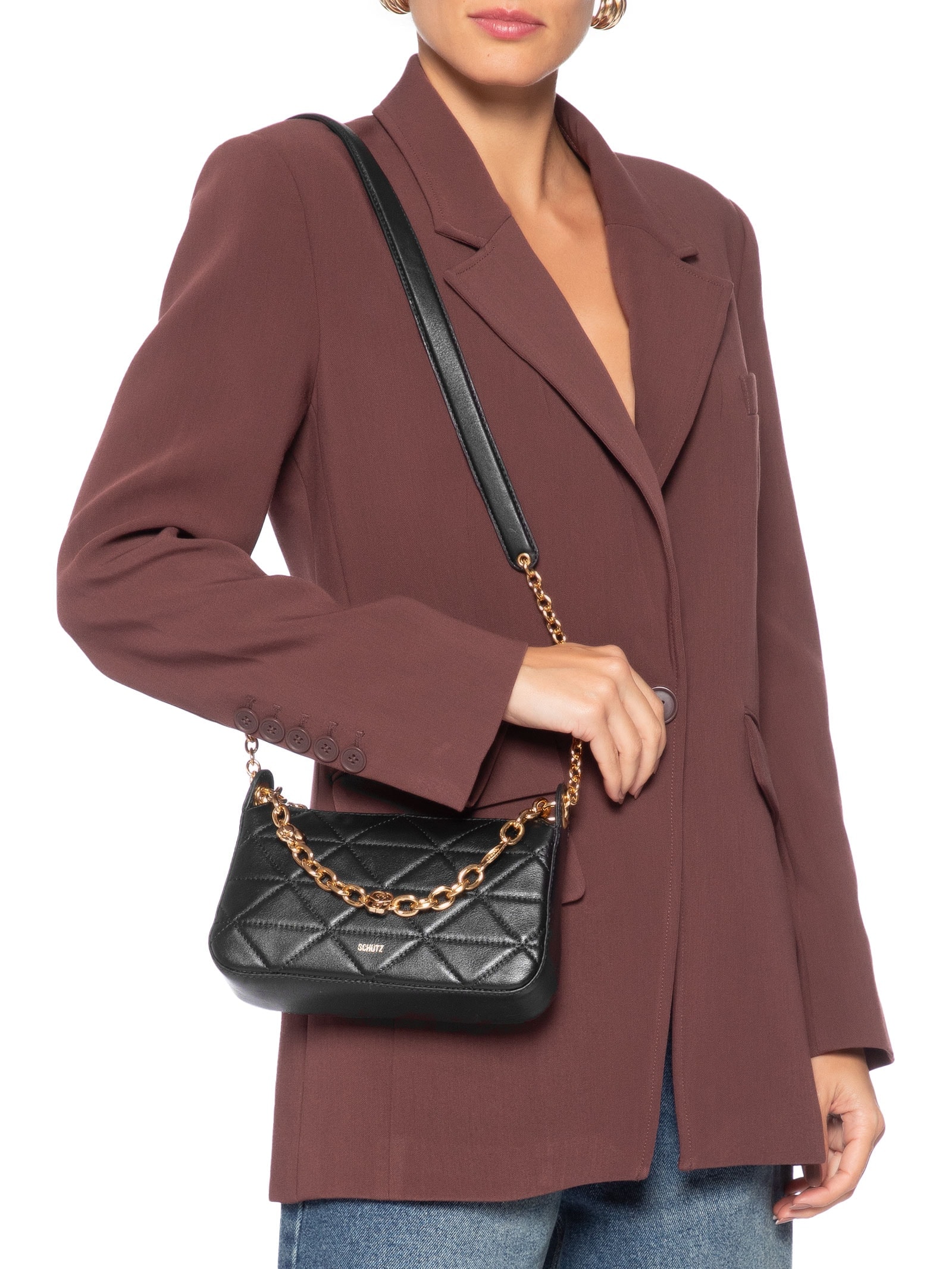 Bolsa Tiracolo Feminina Pequena Preta Schutz