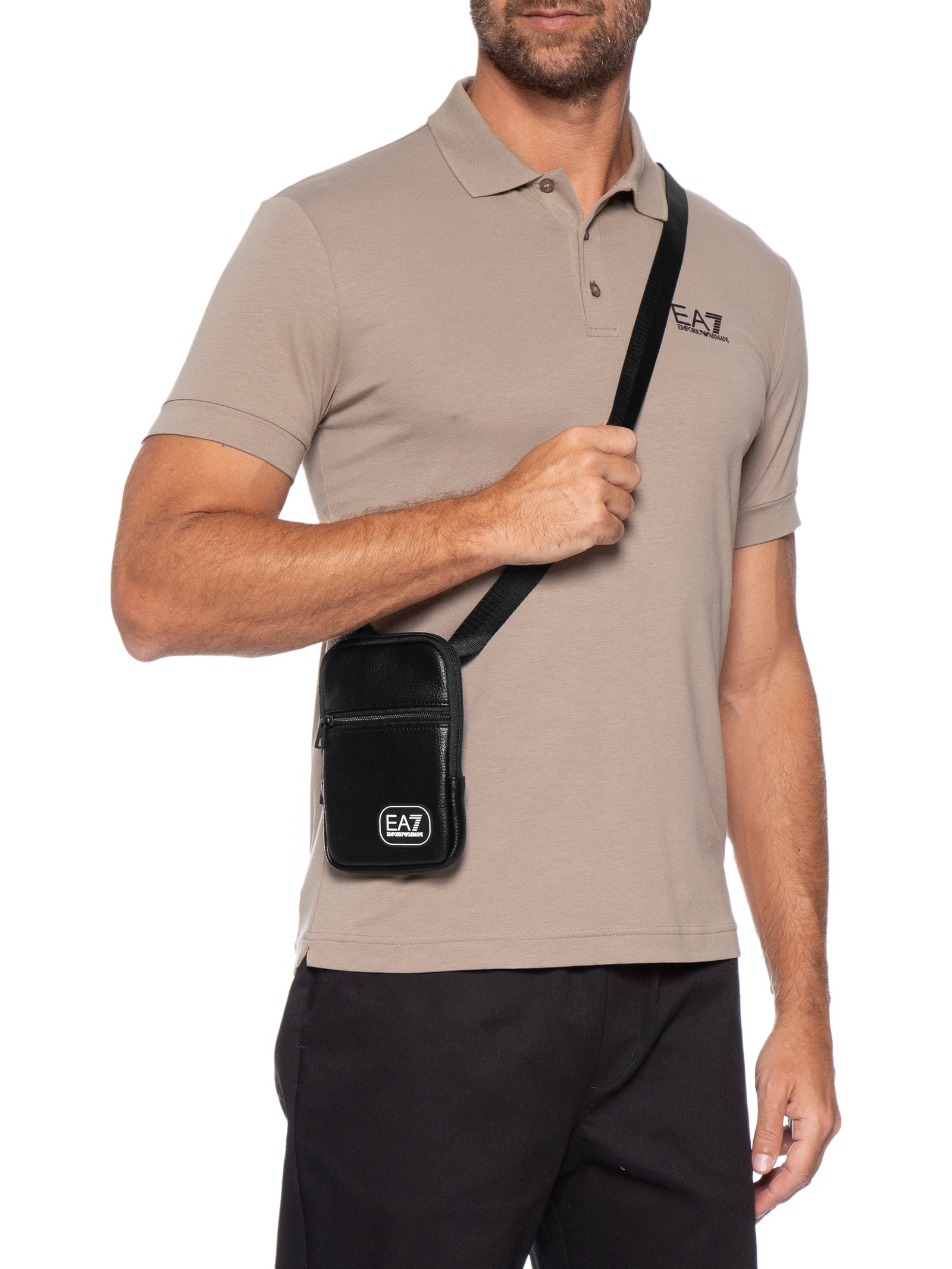 Bolsa Tiracolo Masculina Logo EA7 – Preto Ea7 Emporio Armani