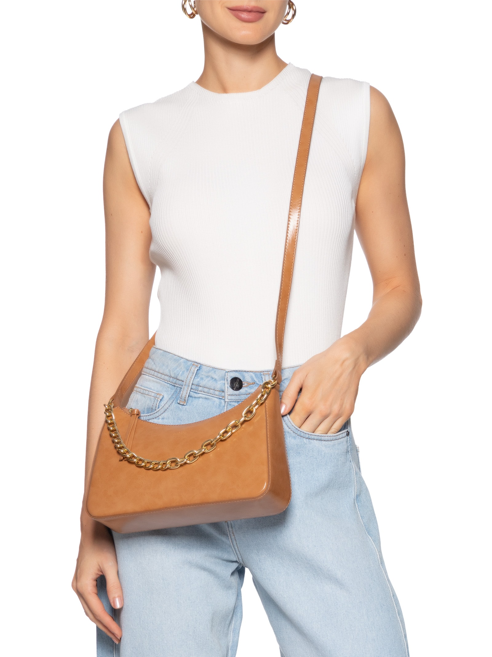 Bolsa Tiracolo Média Marrom Anacapri Anacapri