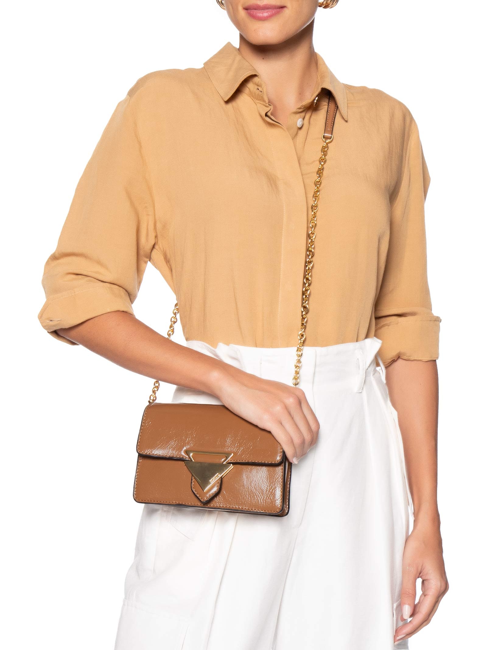 Bolsa Tiracolo Pequena Feminina - Marrom - Schutz