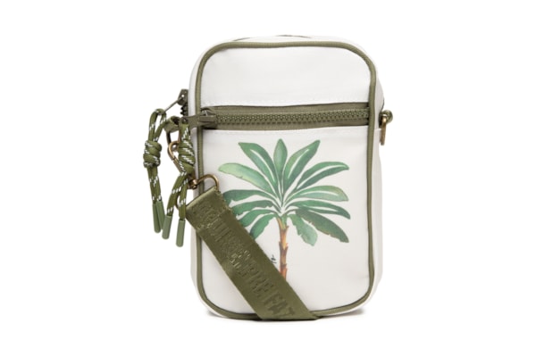 Bolsa Transversal Estampa Tropicana - Branco