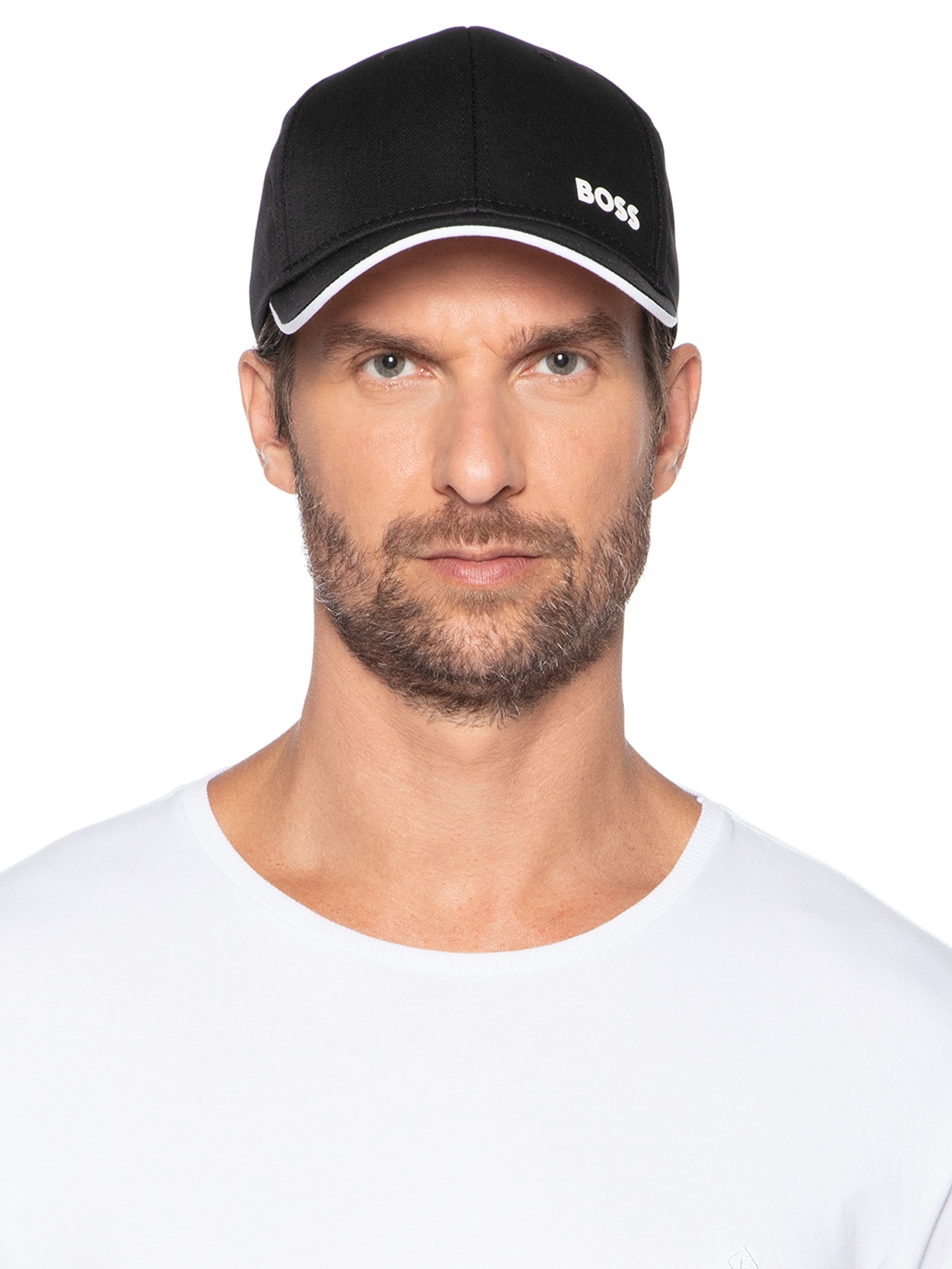 Boné Aba Curva Masculino Cap Bold Preto Boss