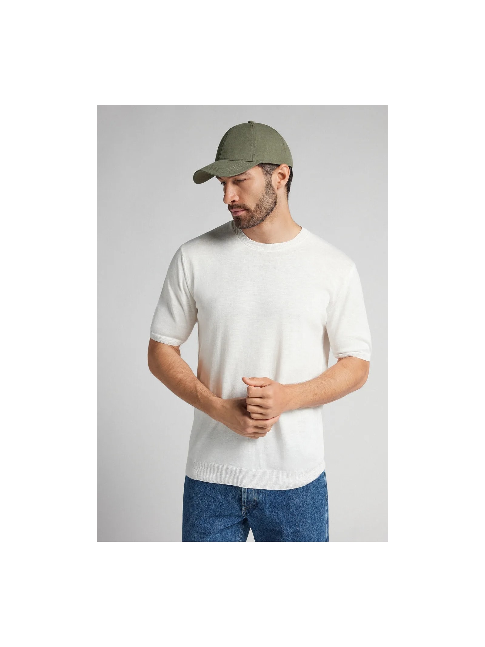 Boné Em Linho e Algodão Verde Intimissimi