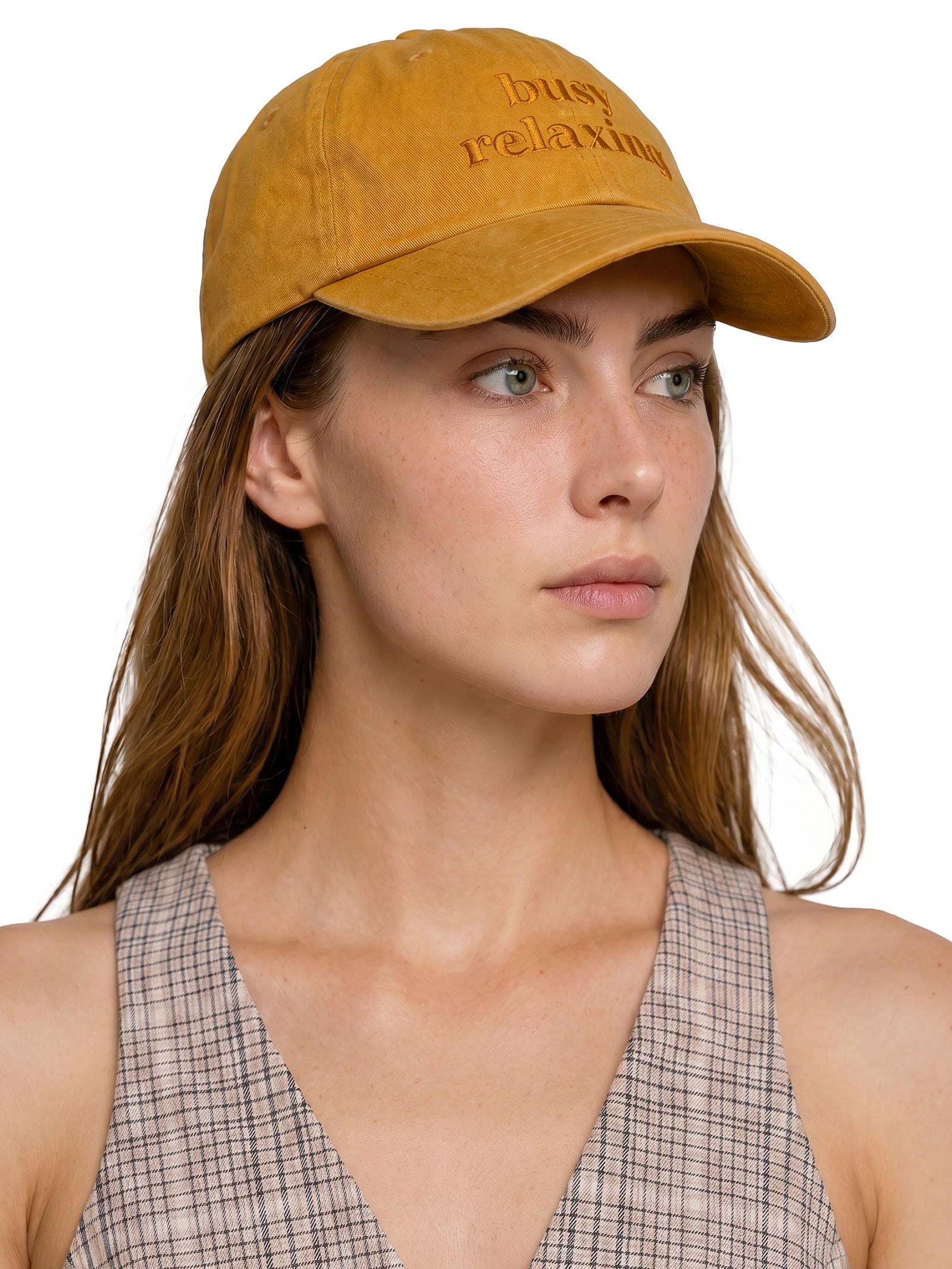 Boné Feminino Dad Hat Busy Relaxing Marrom Nuó