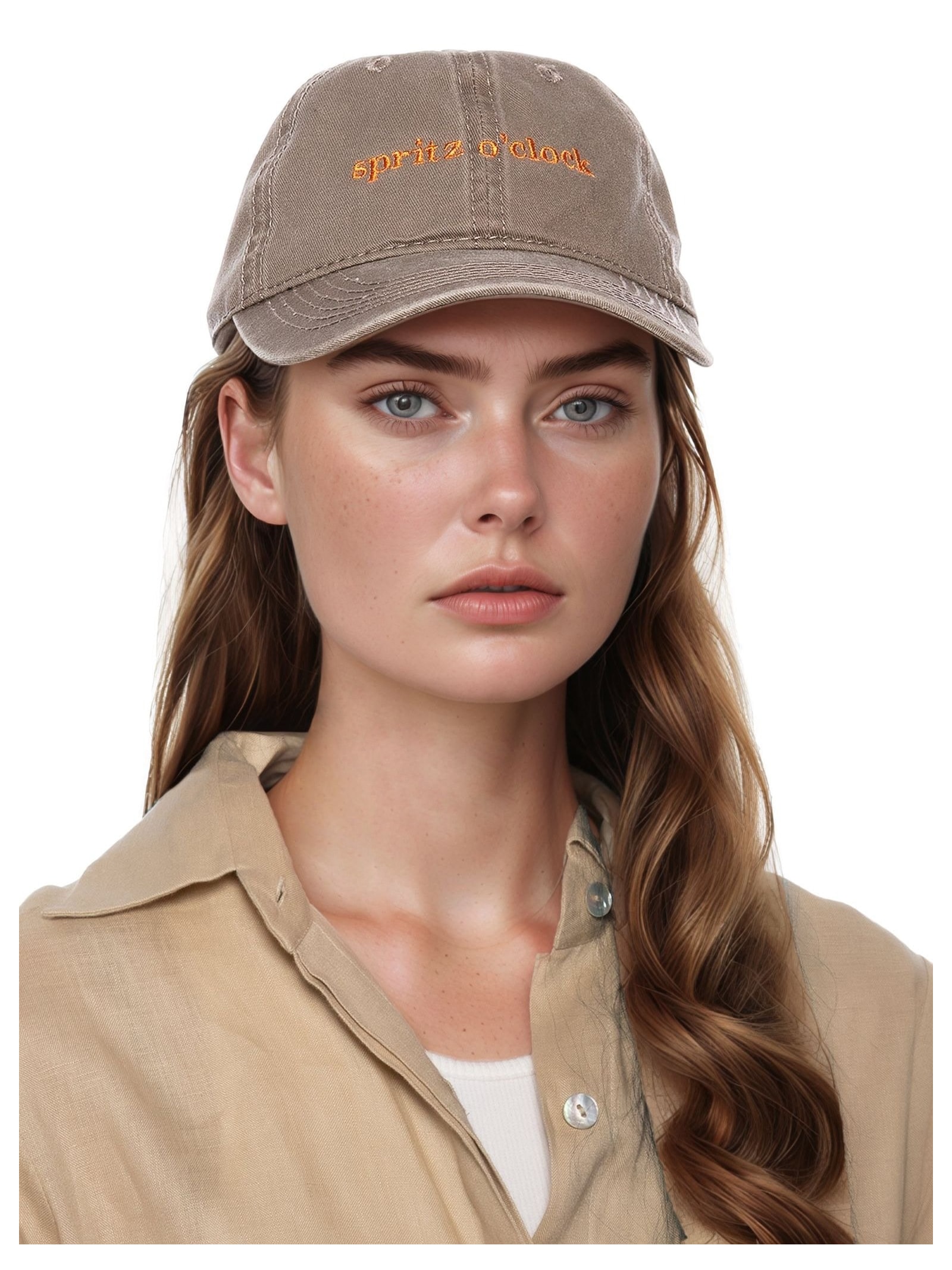 Boné Feminino Estonado Bordado Marrom '2Essential