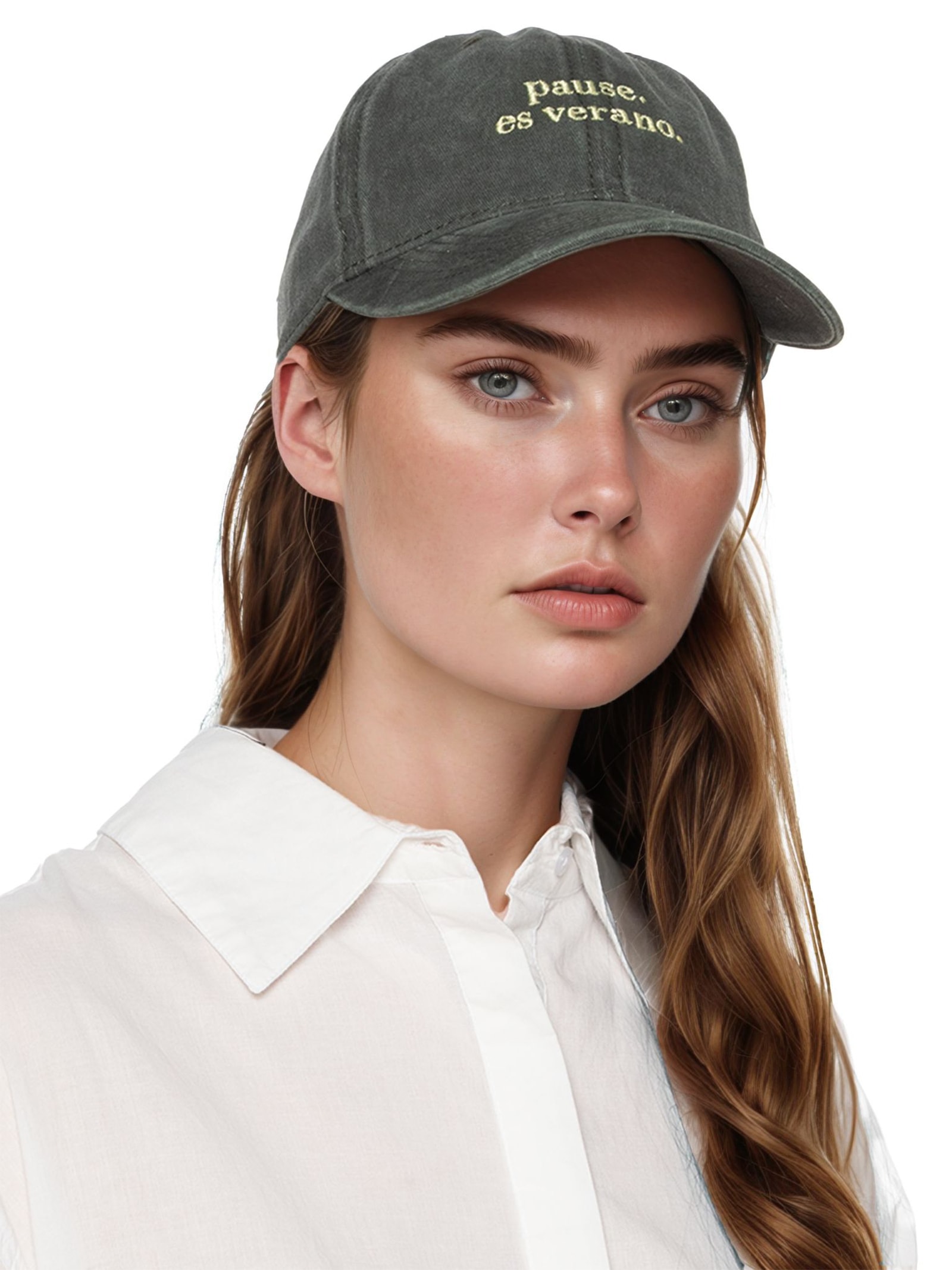 Boné Feminino Estonado Bordado Verde '2Essential
