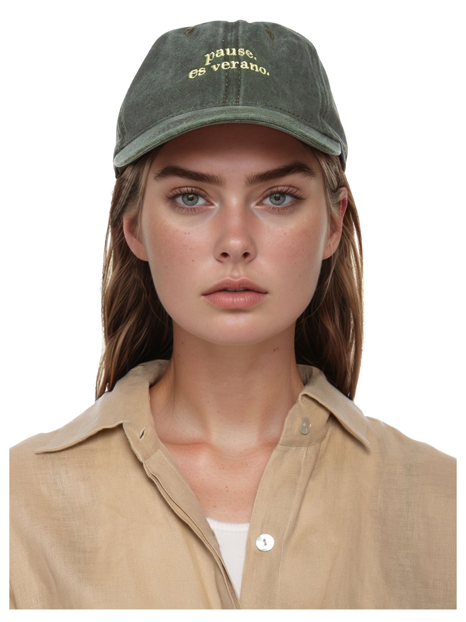 Boné Feminino Estonado Bordado Verde '2Essential