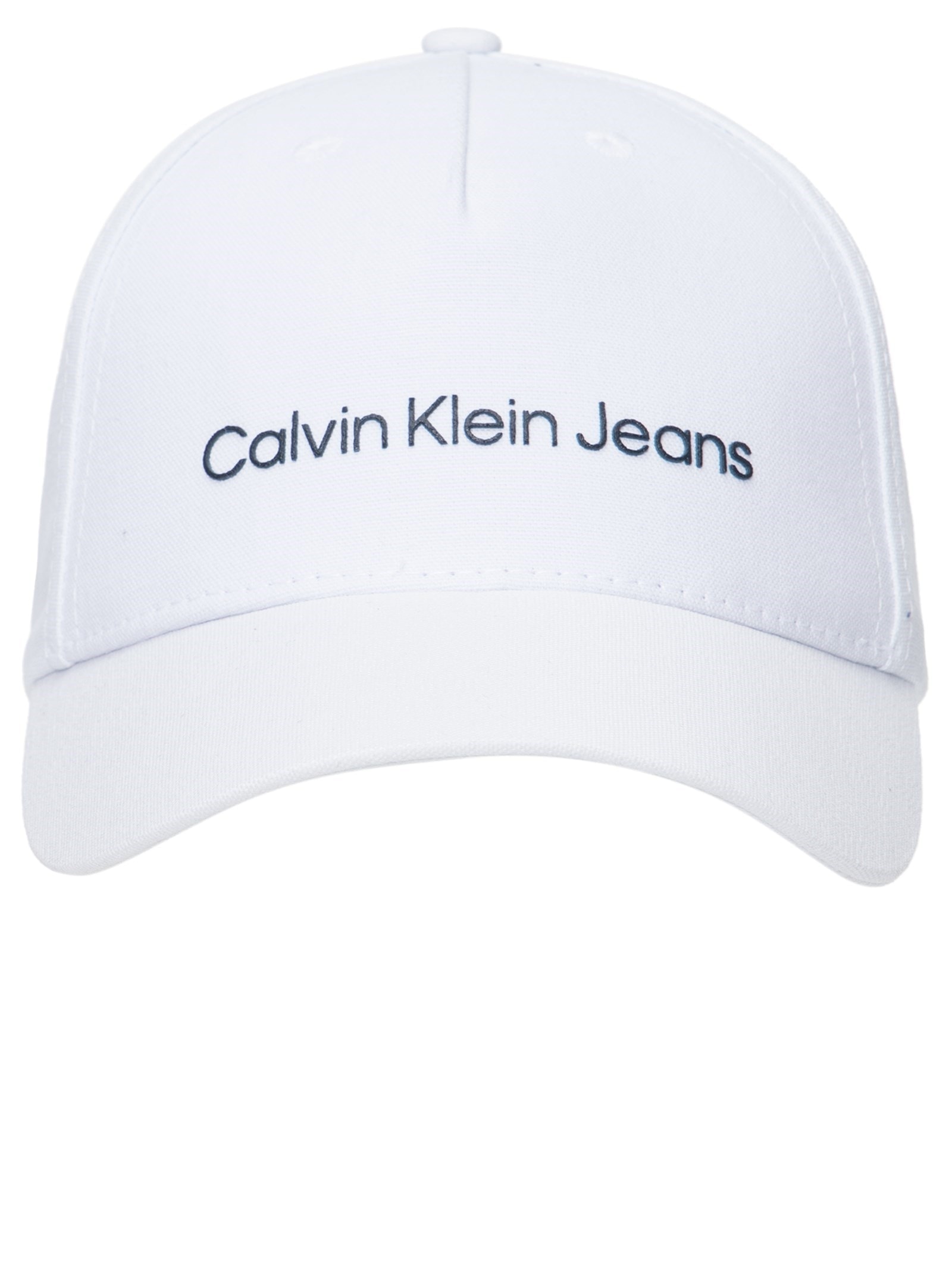 Boné Masculino Aba Curva 5 Gomos Sarja Logo Branco Calvin Klein Jeans