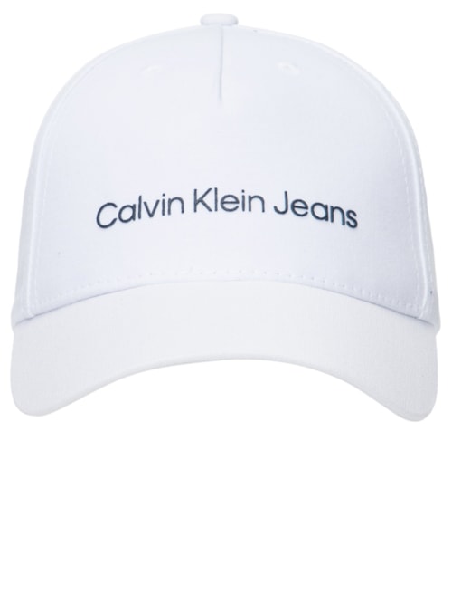 Boné Masculino Aba Curva 5 Gomos Sarja Logo - Branco