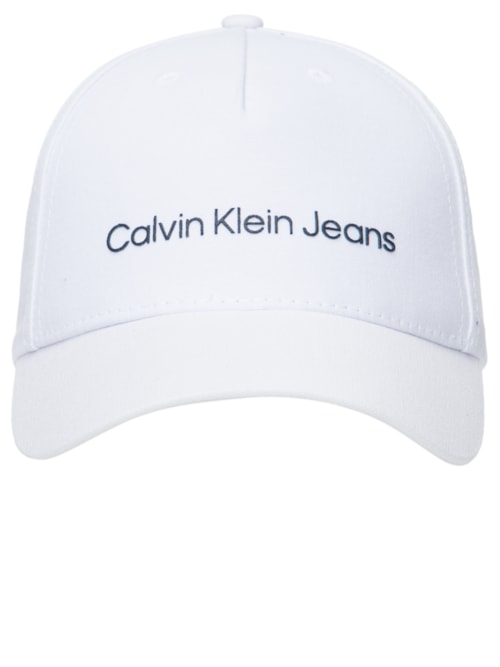 Boné Masculino Aba Curva 5 Gomos Sarja Logo – Branco